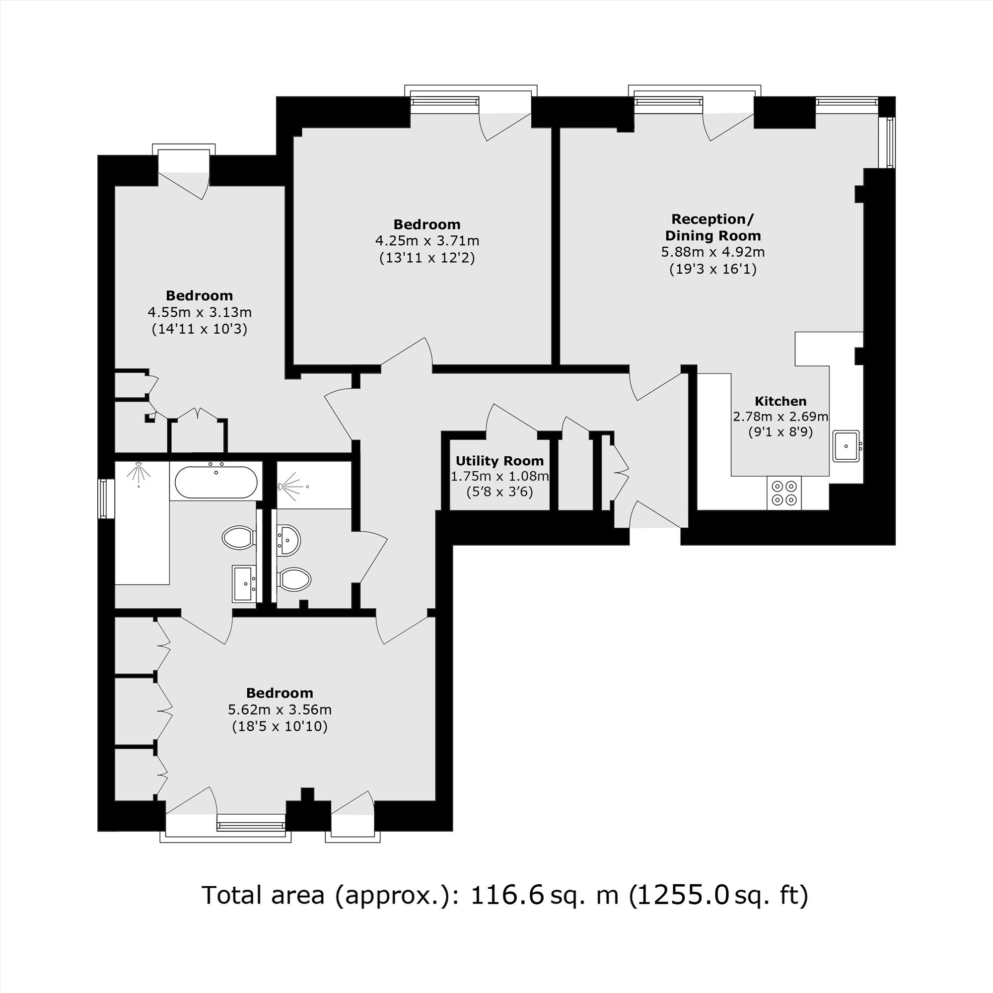 Flat 5, Delphi Court, 152, Fortis Green, London floorplan