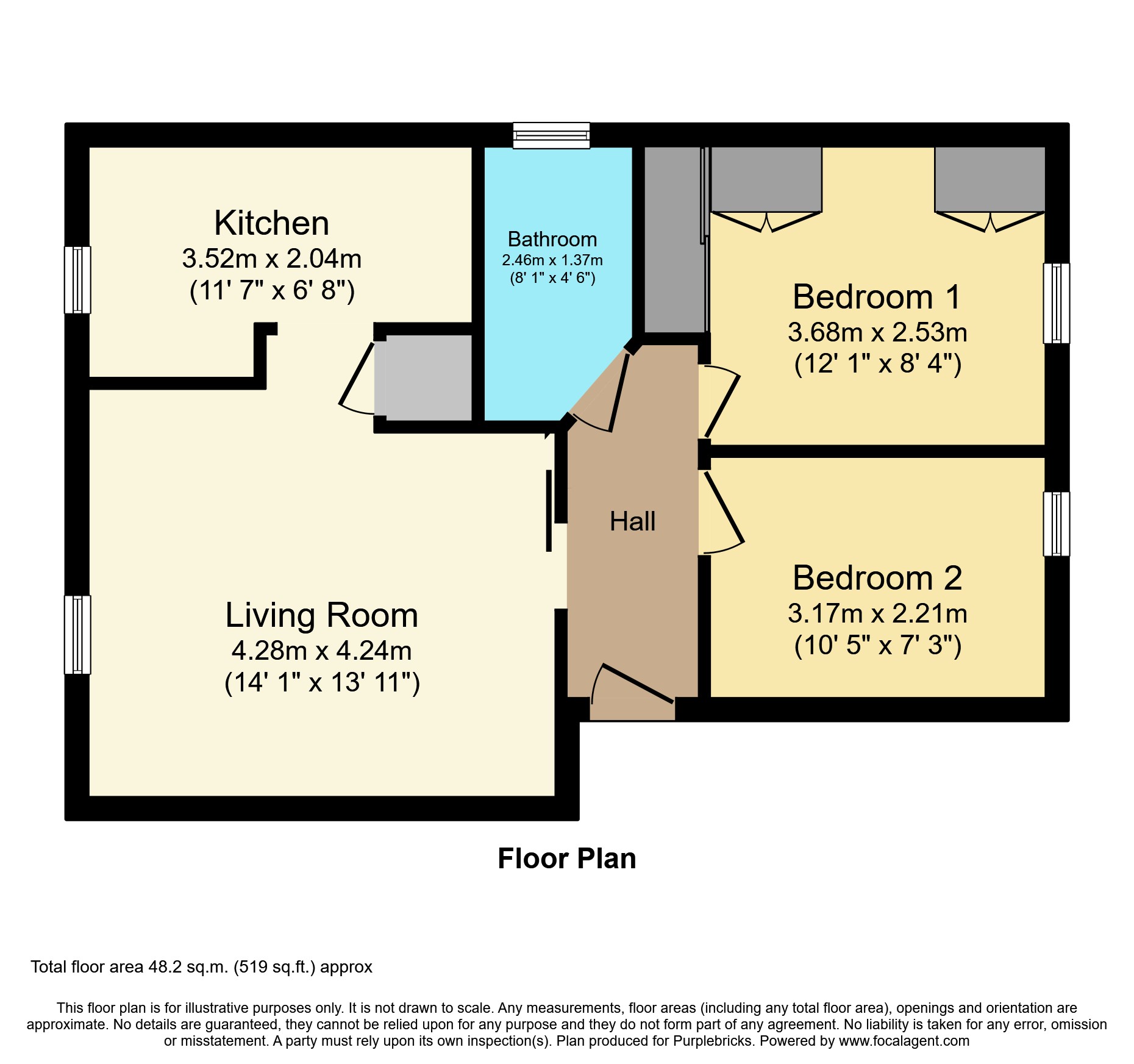 Flat 5/Branstone Court,, Linnet Way, Purfleet-on-Thames floorplan