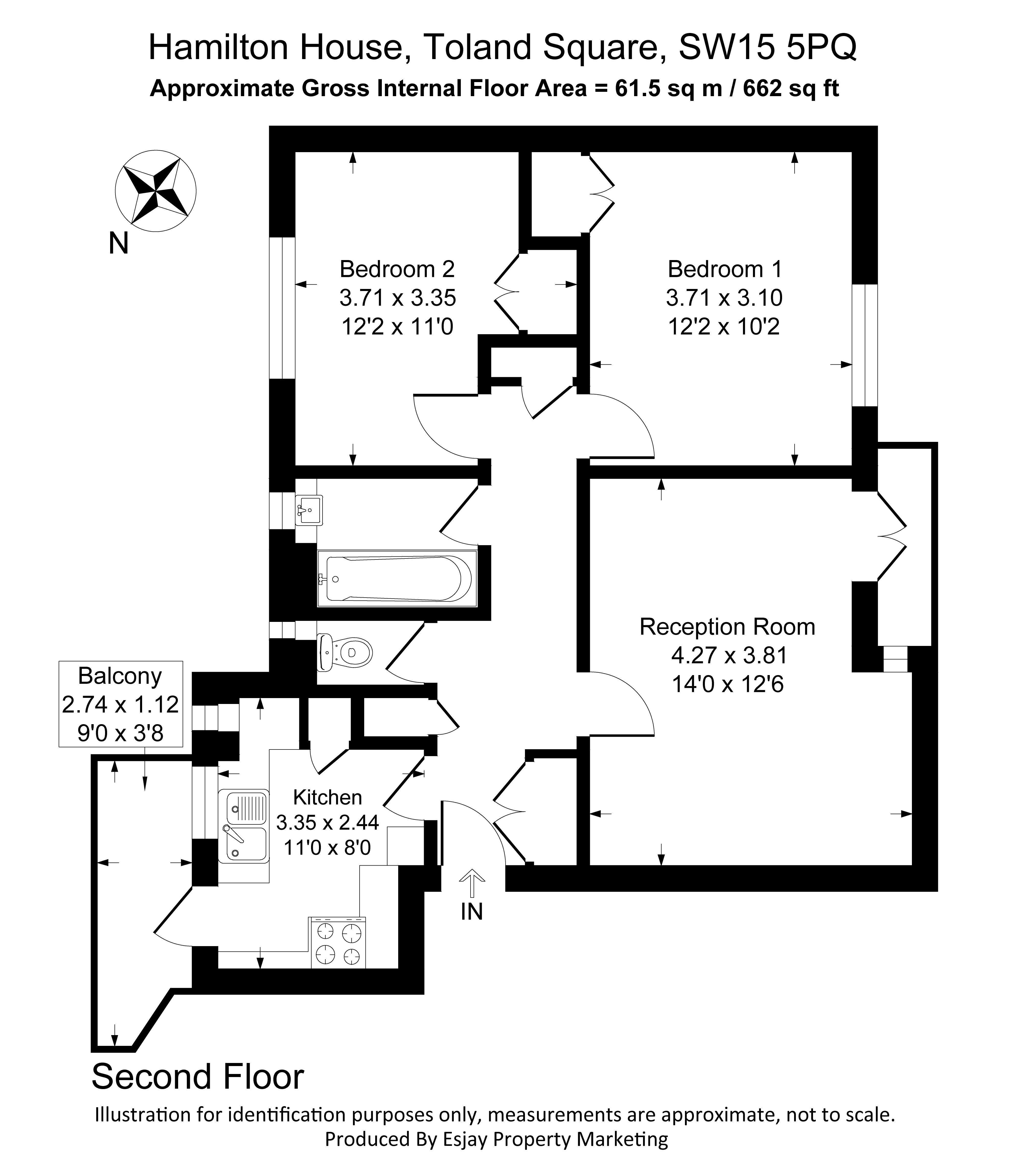 Flat 12,, Hamilton House, London floorplan