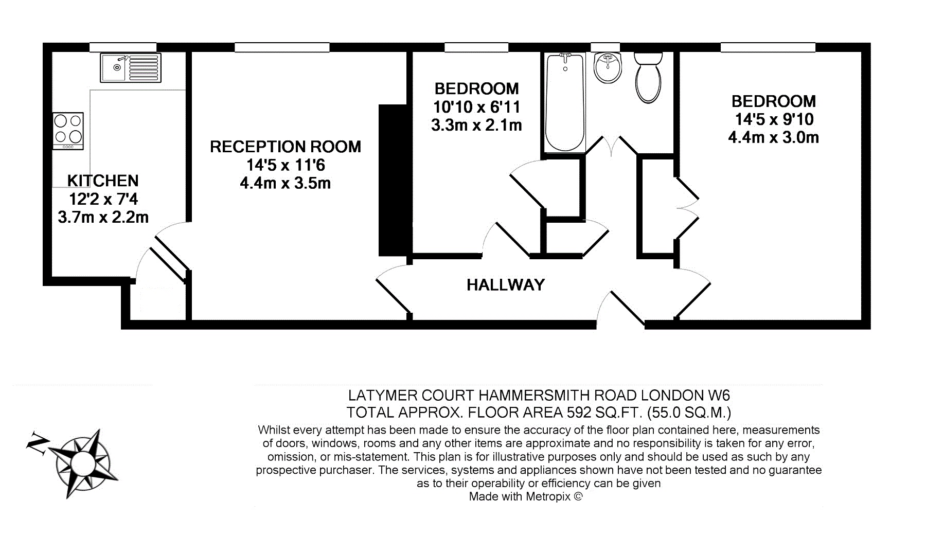 Flat 215 Latymer Court, Hammersmith Road, London floorplan