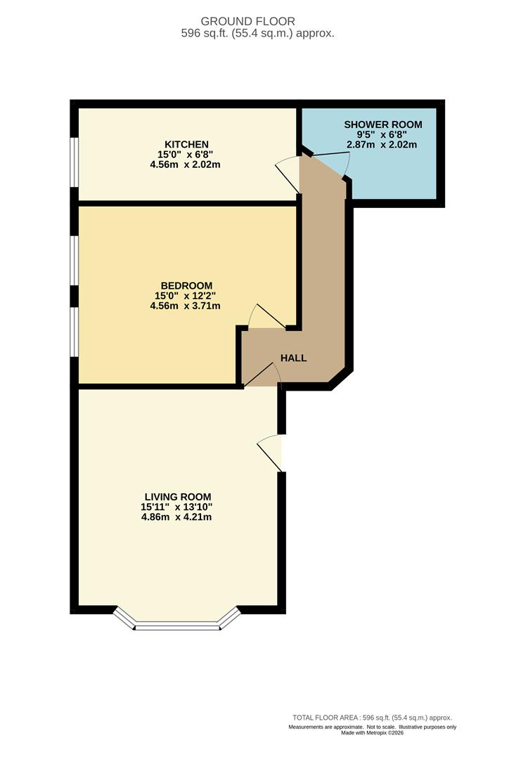 Flat 1, 15, Alexandra Road, Sale floorplan