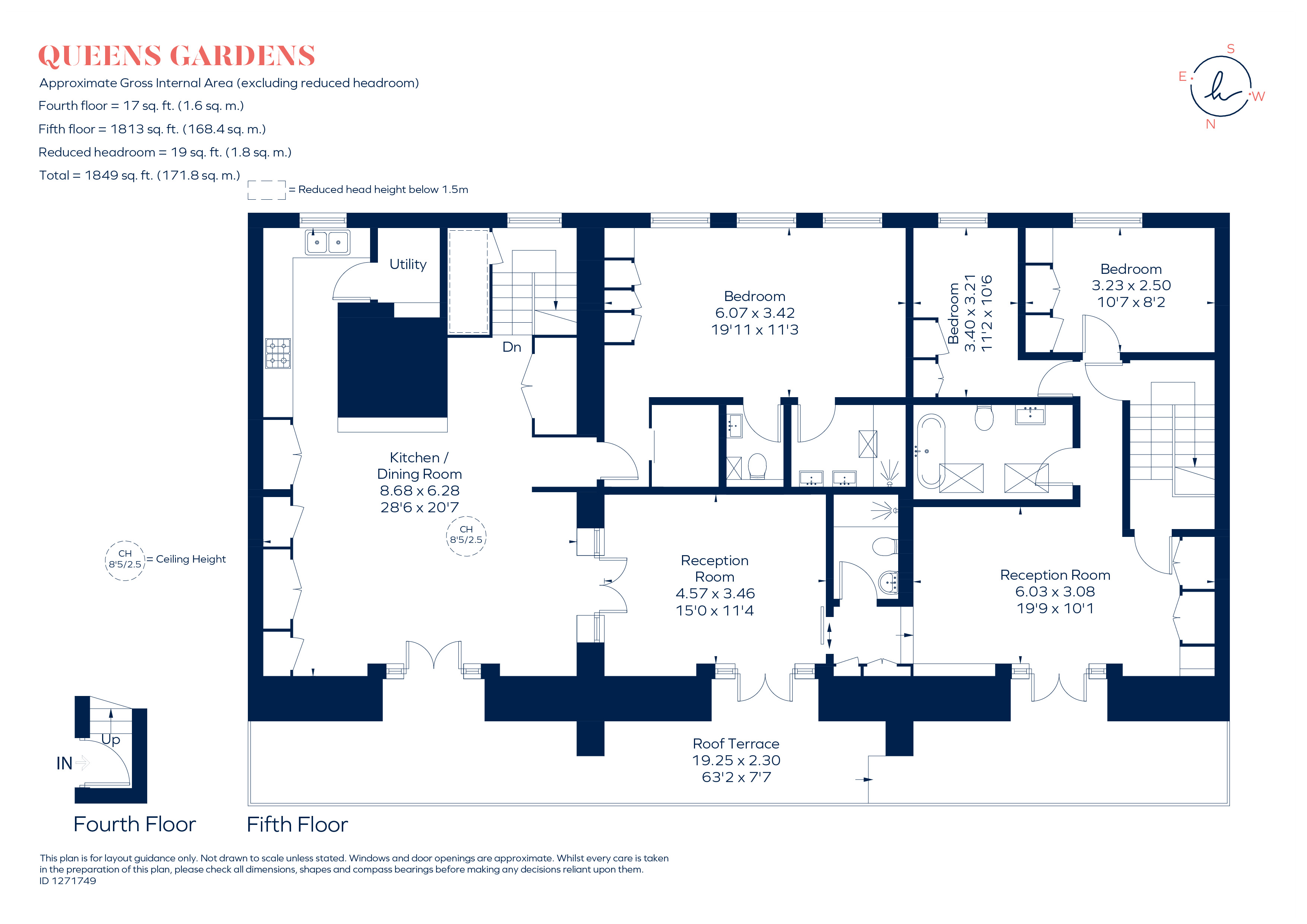 Flat 12A, 37, Queens Gardens, London floorplan