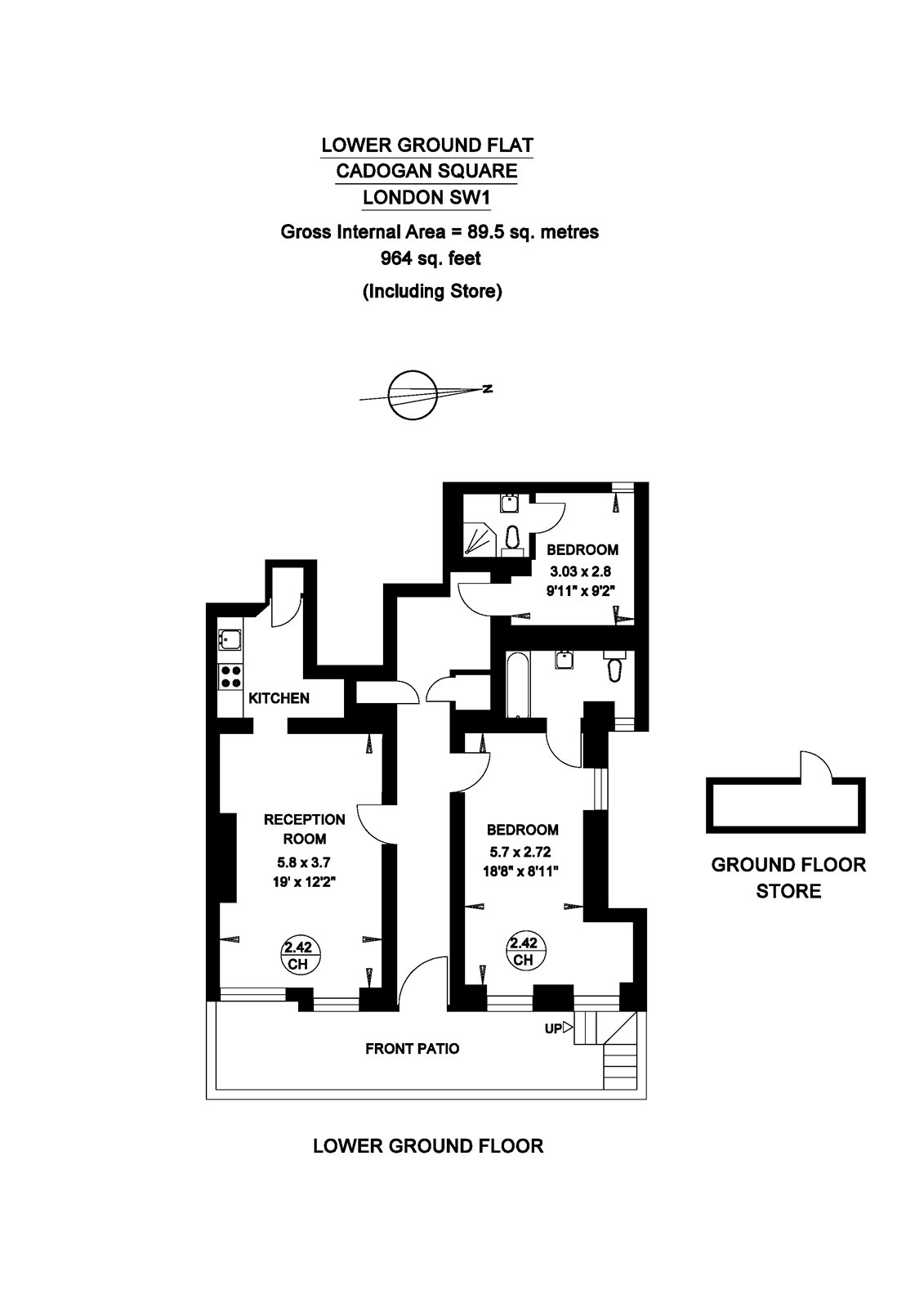 Cadogan Square, Knightsbridge, London SW1X, 2 bedroom flat for sale