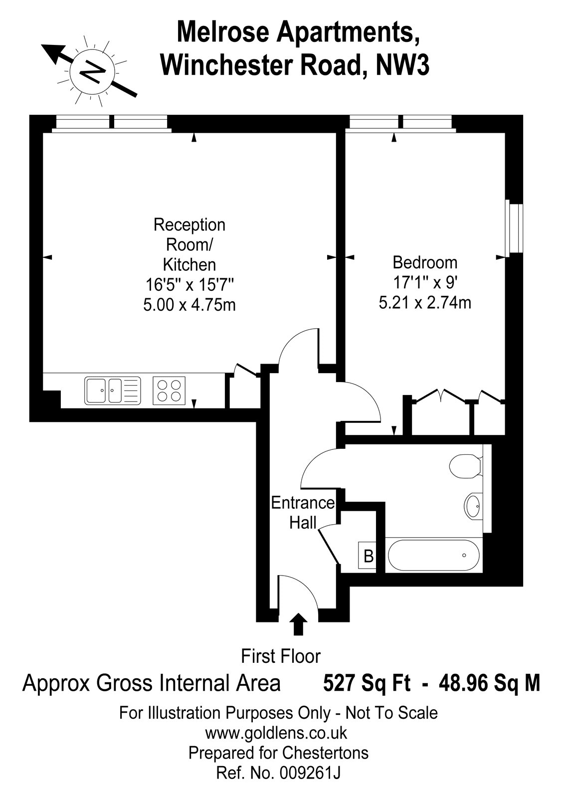 1 Bedrooms Flat to rent in Melrose Apartments, 6 Winchester Road, London NW3