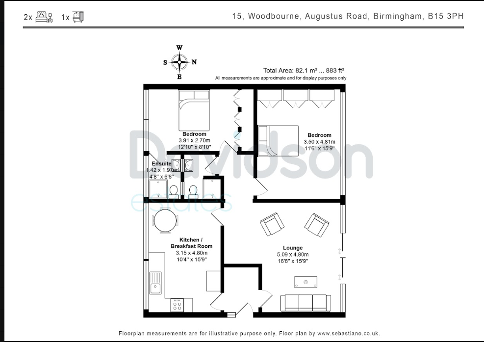 15 Woodbourne, Augustus Road, Birmingham floorplan