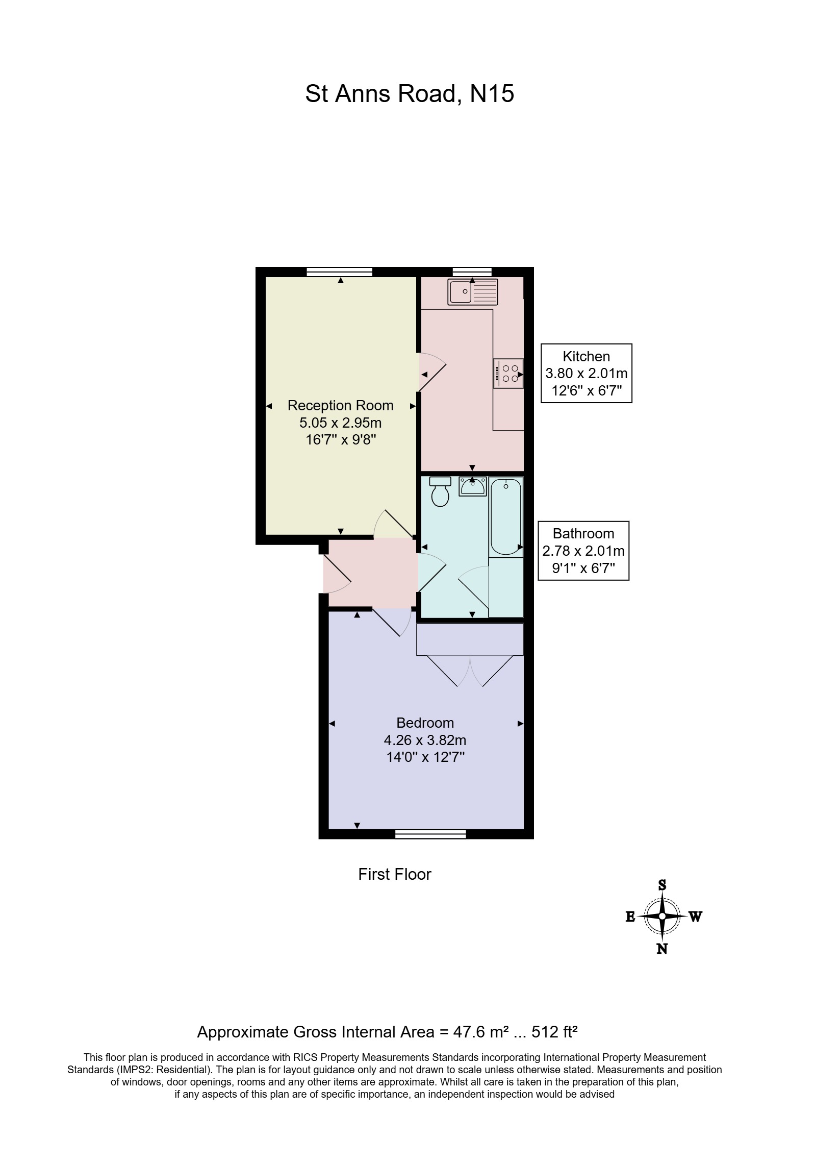 Flat 4, 293, St Anns Road, London floorplan