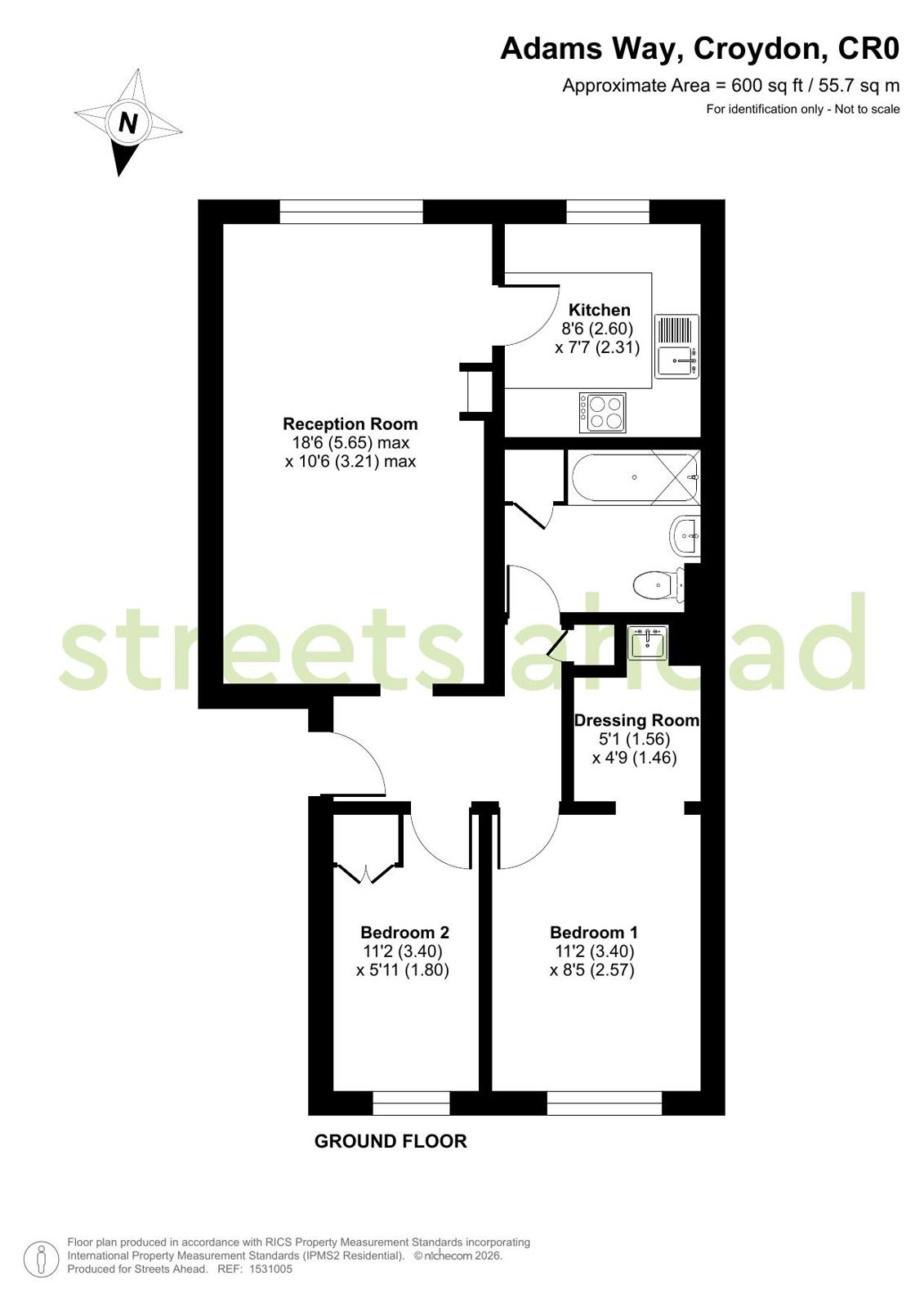 40, Adams Way, Croydon floorplan