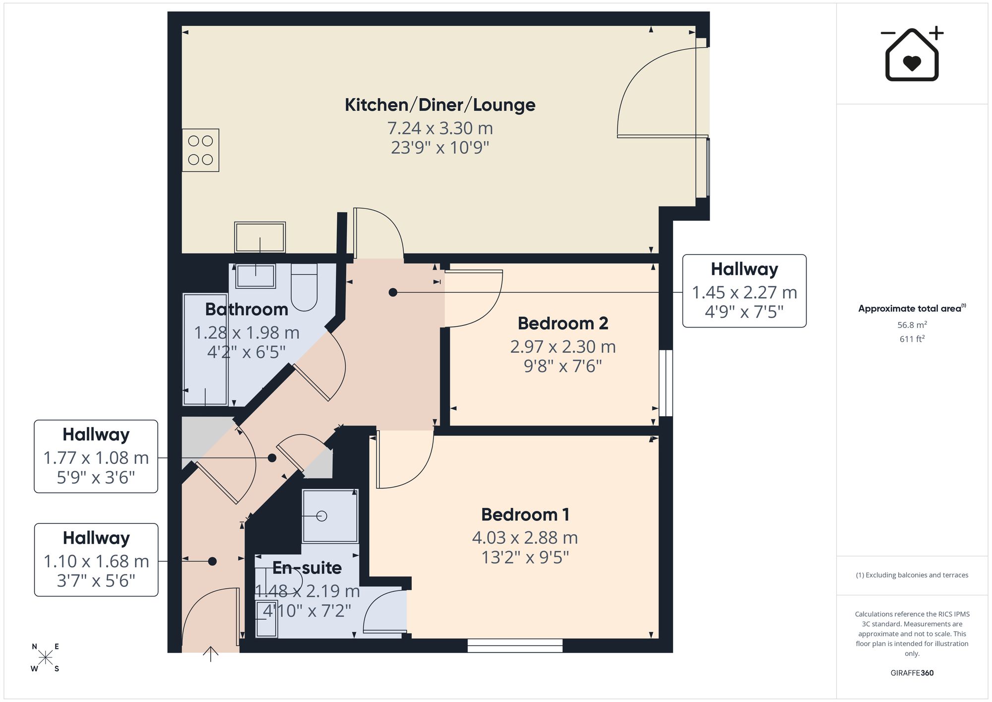 Apt 18, Ty Capstan Rhodfa'r Gwagenni, Barry floorplan