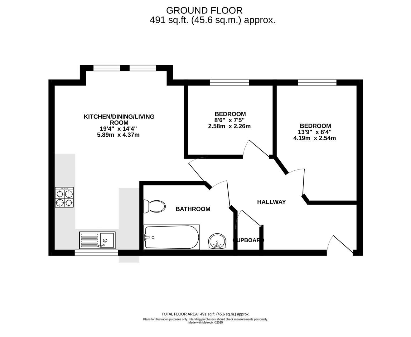 Flat 1, Ash House, 10 Orchard Close, Burgess Hill floorplan
