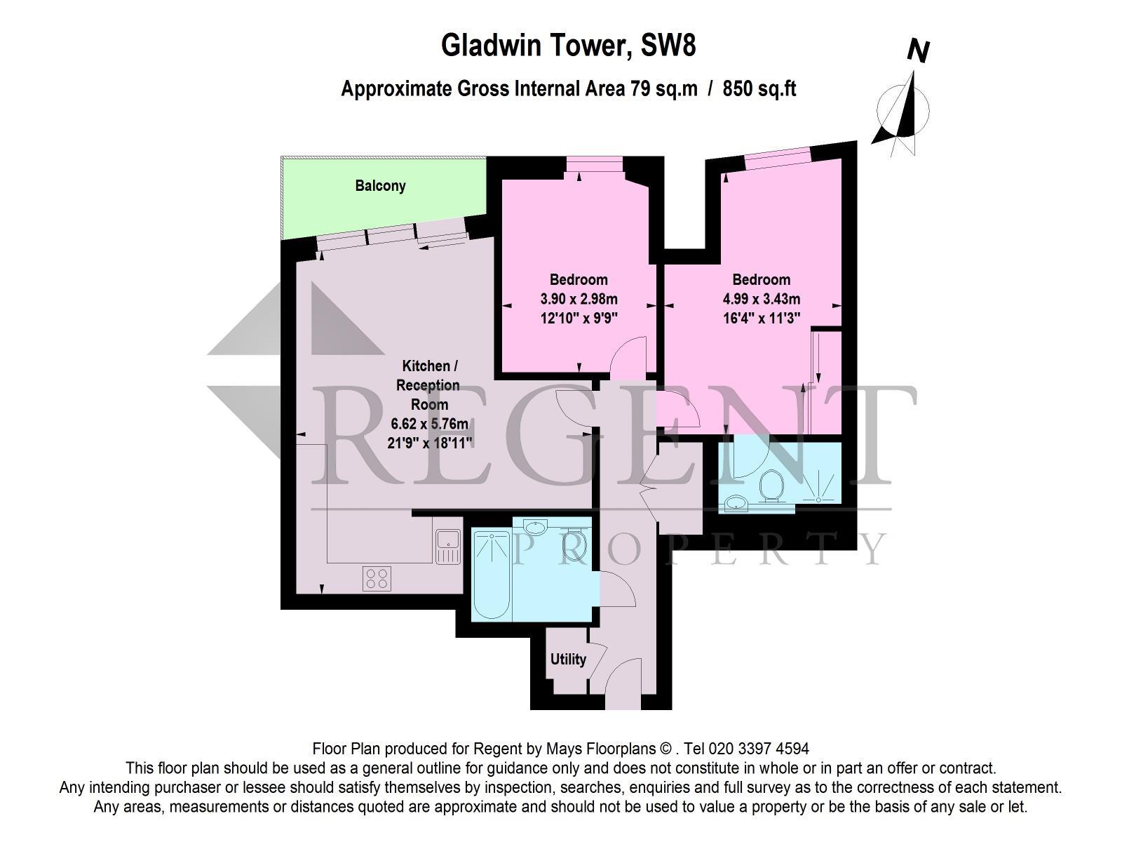 Flat 66, Gladwin Tower, London floorplan