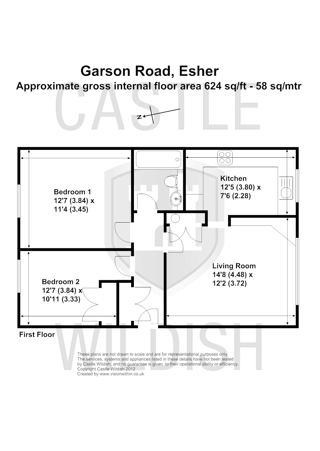 2 Bedrooms Flat to rent in Garson Road, Esher KT10