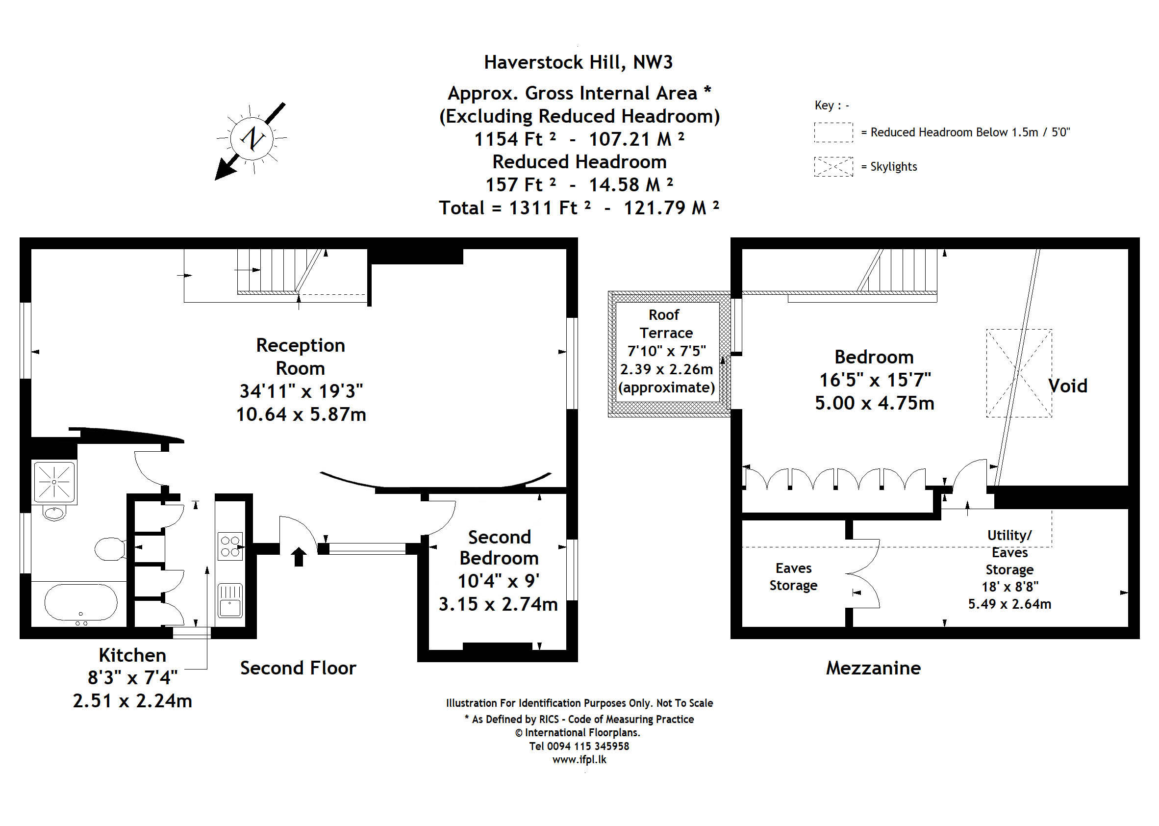 Second and Third Floor Flat, 170, Haverstock Hill, London floorplan