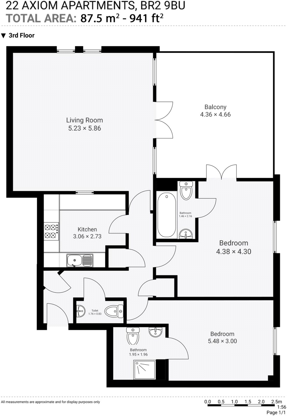 22, Axiom Apartments, 42 Sparkes Close floorplan