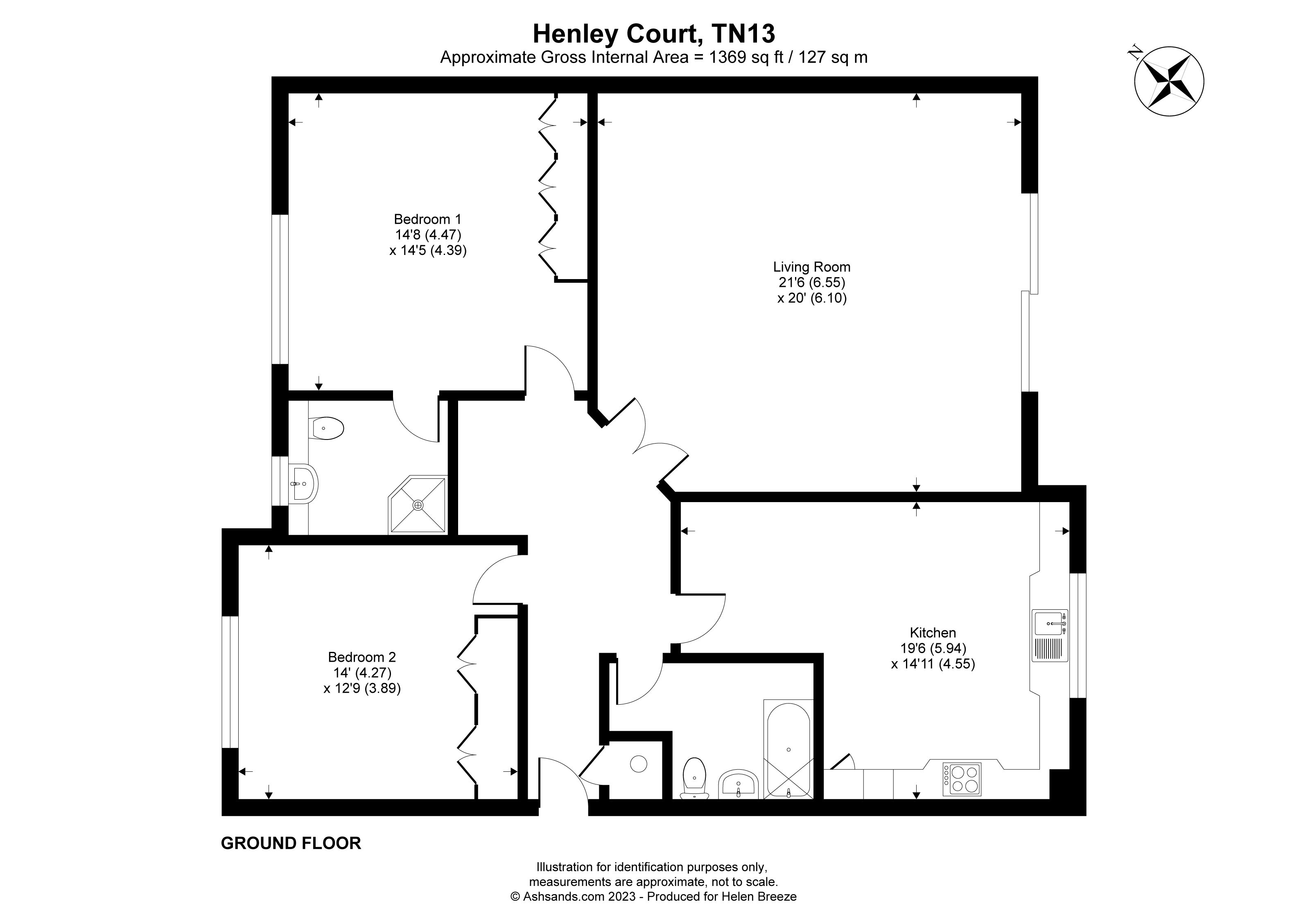 3 Henely Court , White Lodge Close, Sevenoaks floorplan
