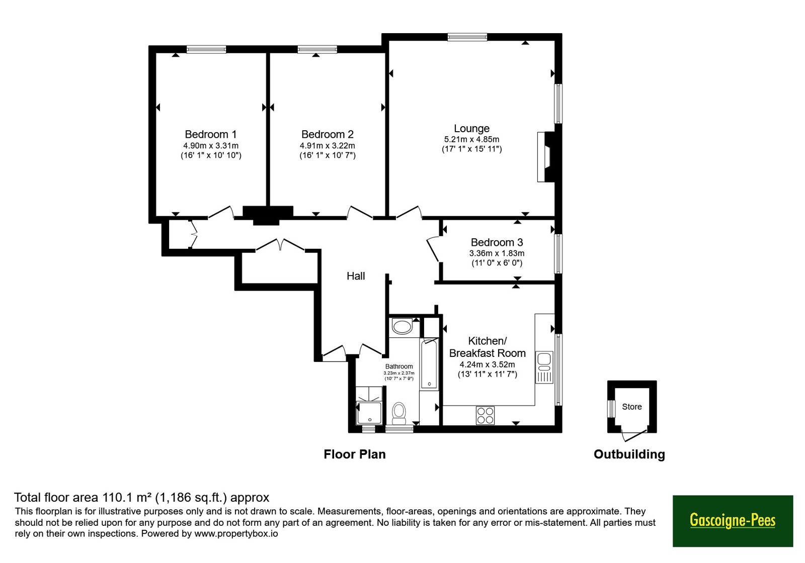 Garden Flat A, Sandgate,, Portsmouth Road, Surrey floorplan