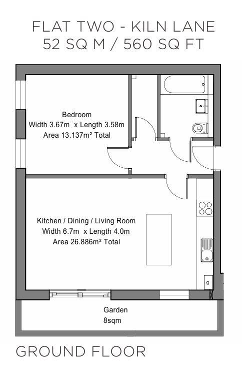 Flat 2, 2, Kiln Lane, Epsom floorplan