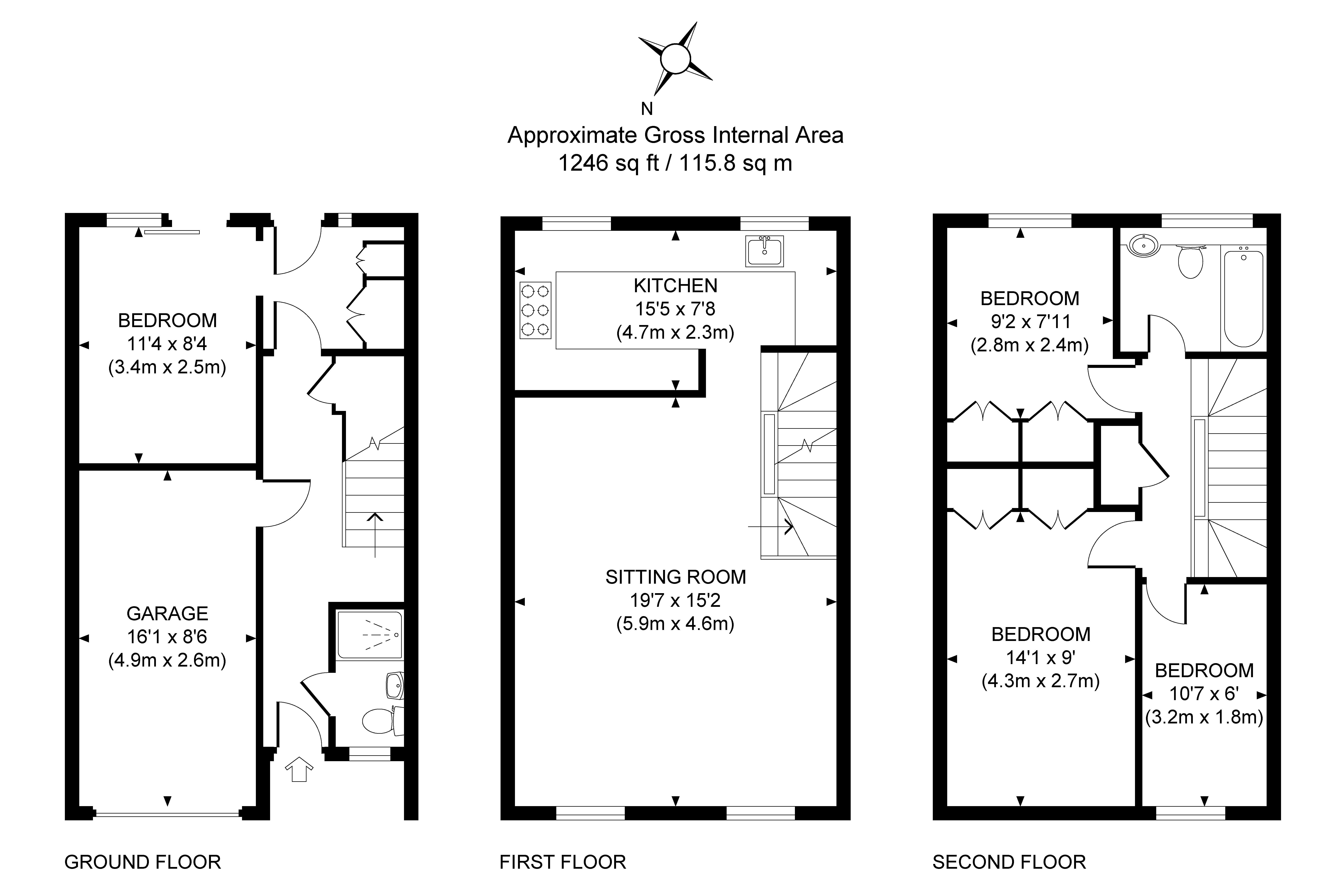 3 Bedrooms Terraced house for sale in Woking, Surrey GU22