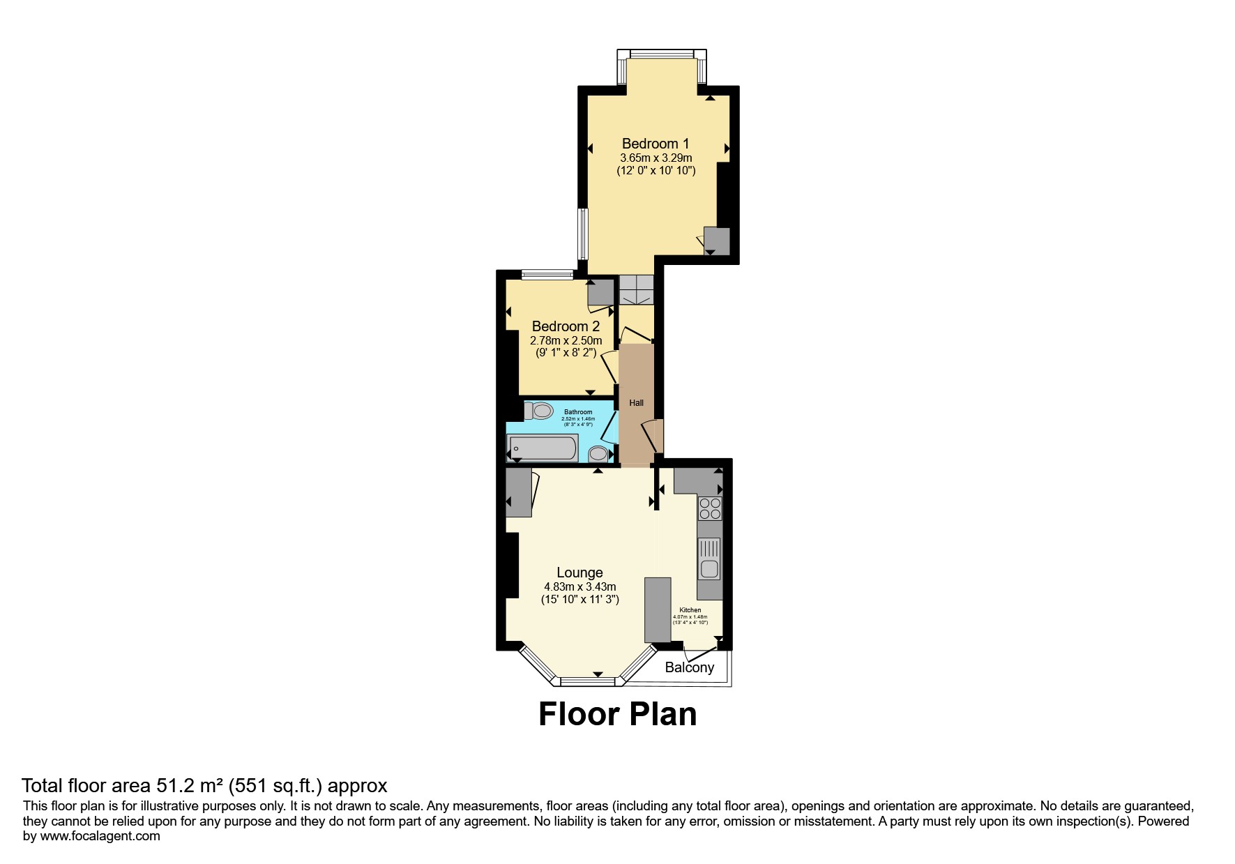 Flat 2, 1, Alfred Road, Birchington floorplan