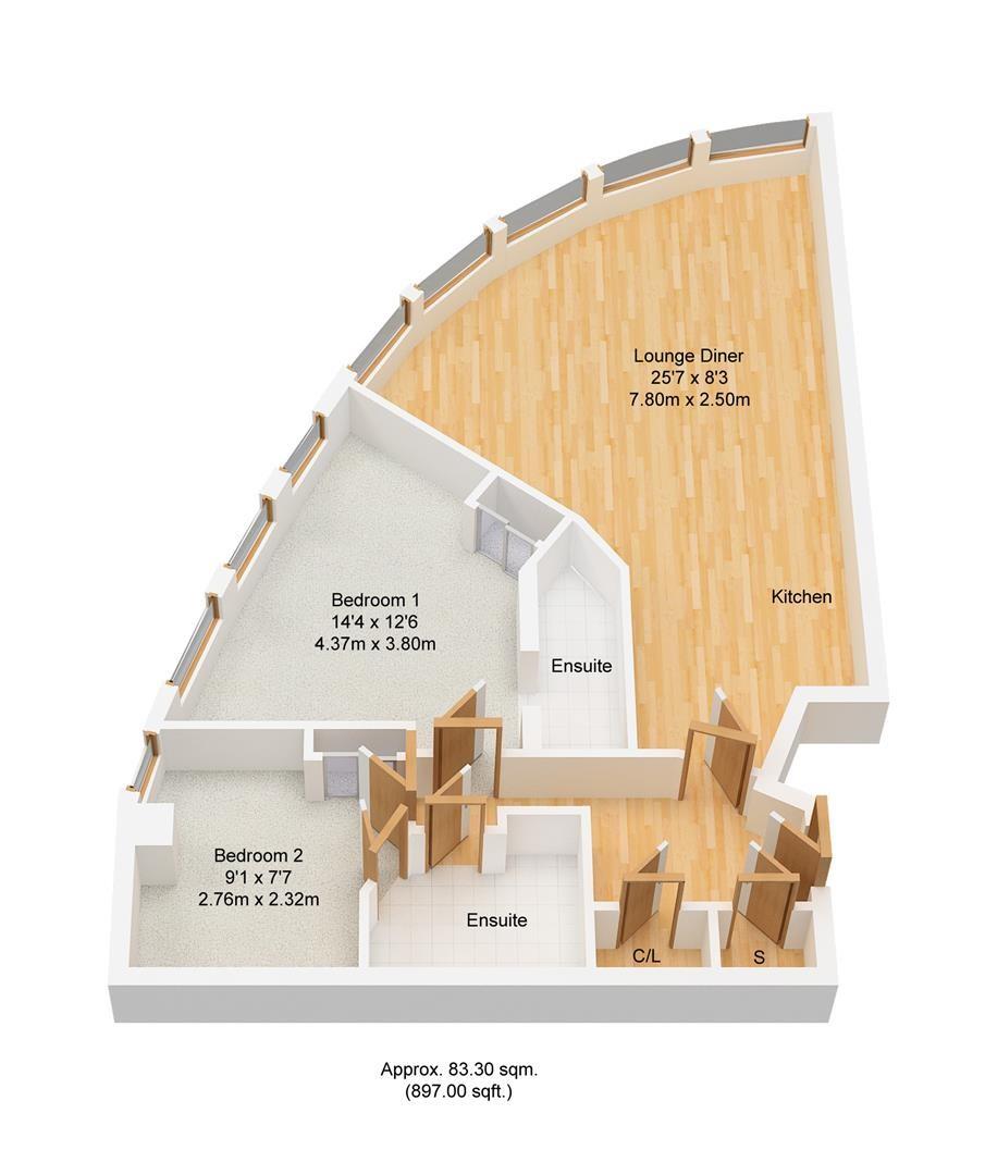 Apartment 2008, Bridgewater place, Water lane, Leeds floorplan