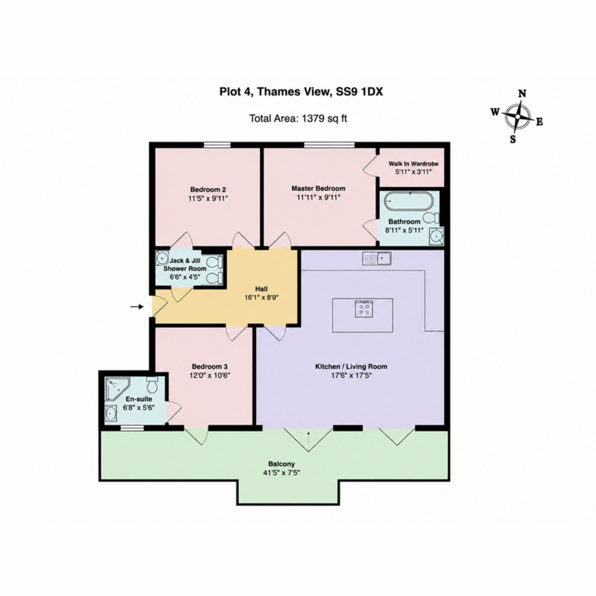 Flat 4, 19-21 Thames View, Grand Parade, Leigh-on-Sea floorplan