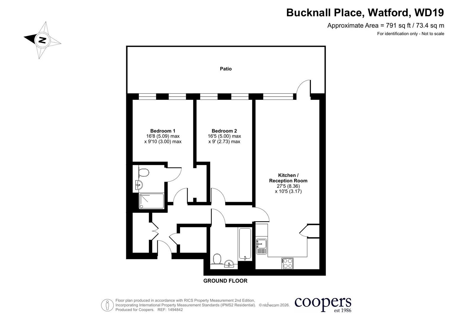 1 Bowerman Court, Bucknall Place, Watford floorplan