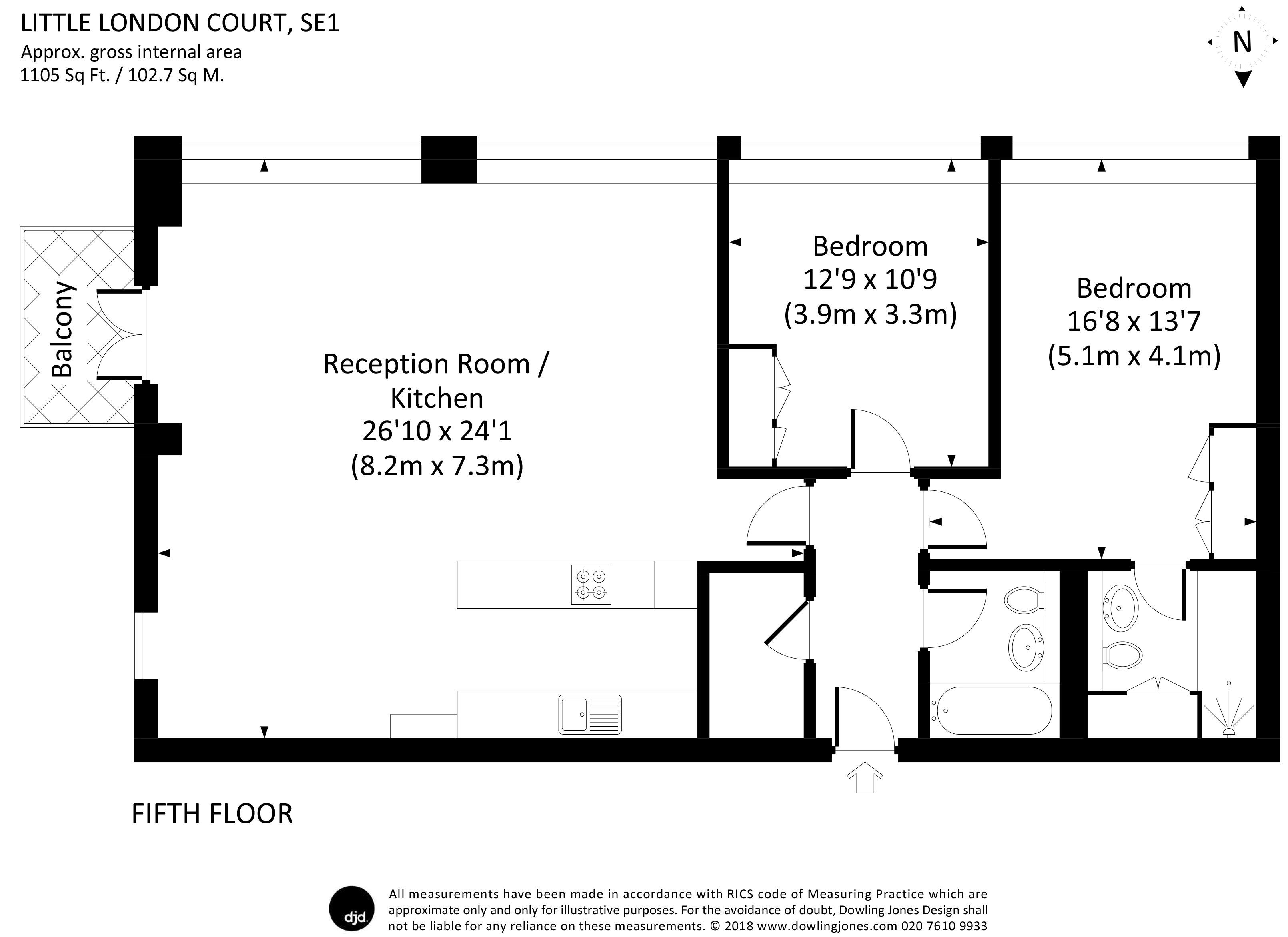 2 Bedrooms Flat to rent in Little London Court, Mill Street, London - 18566 SE1