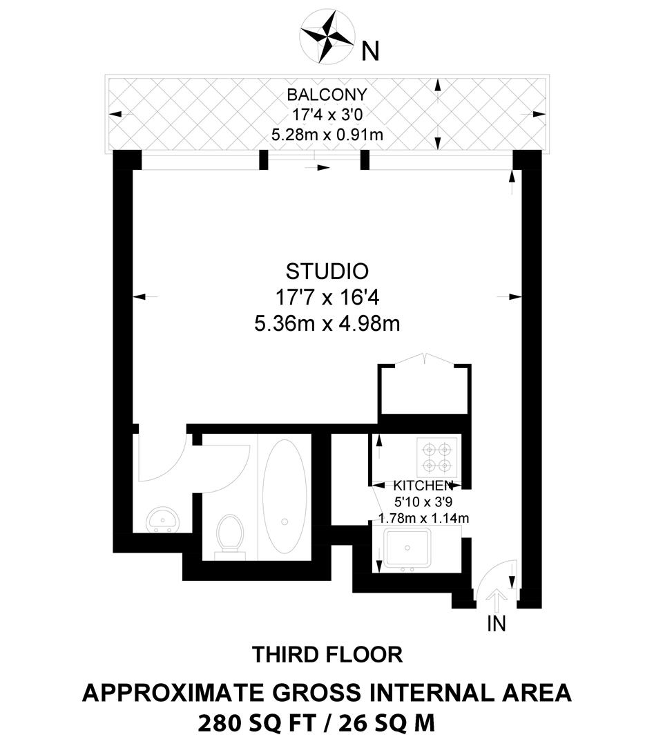 Flat 59, Breton House, London floorplan