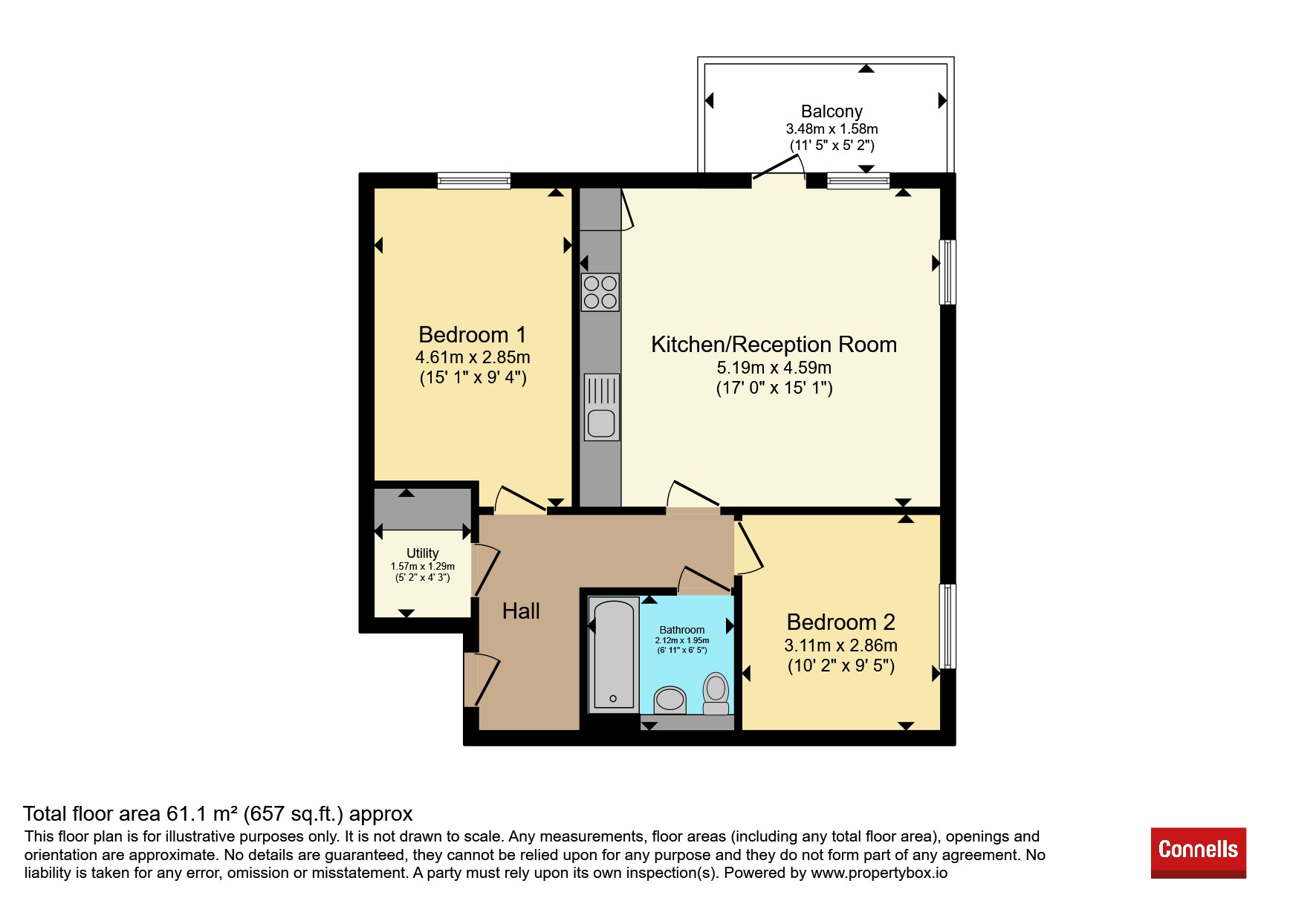 Flat 27, Maple Lodge, 1, Riverwell Close, Watford floorplan