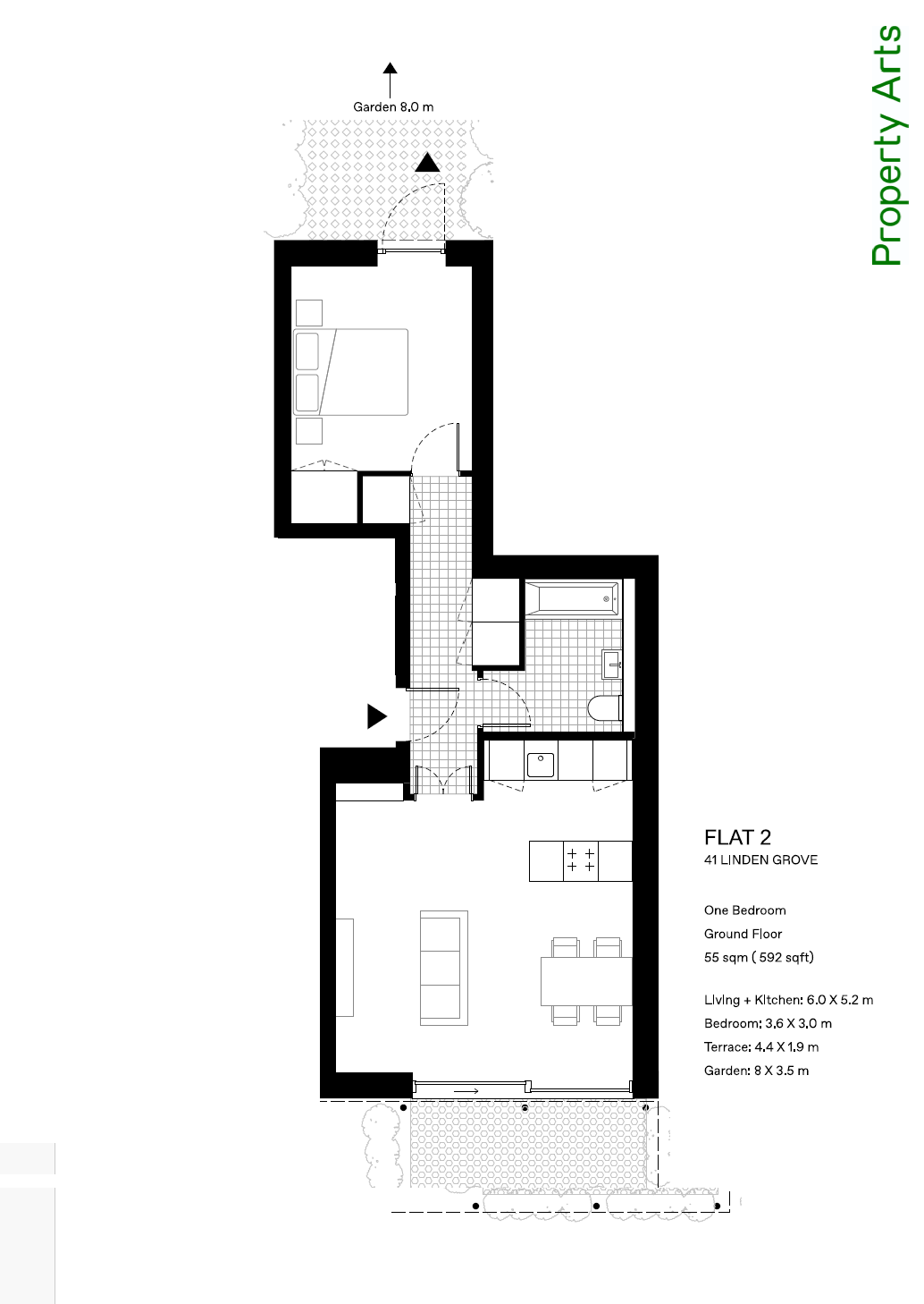 Passivhaus apartment, Linden Grove, London floorplan