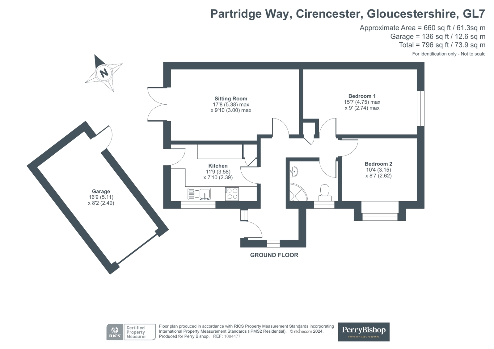 Partridge Way, Cirencester, Gloucestershire GL7, 2 bedroom bungalow for