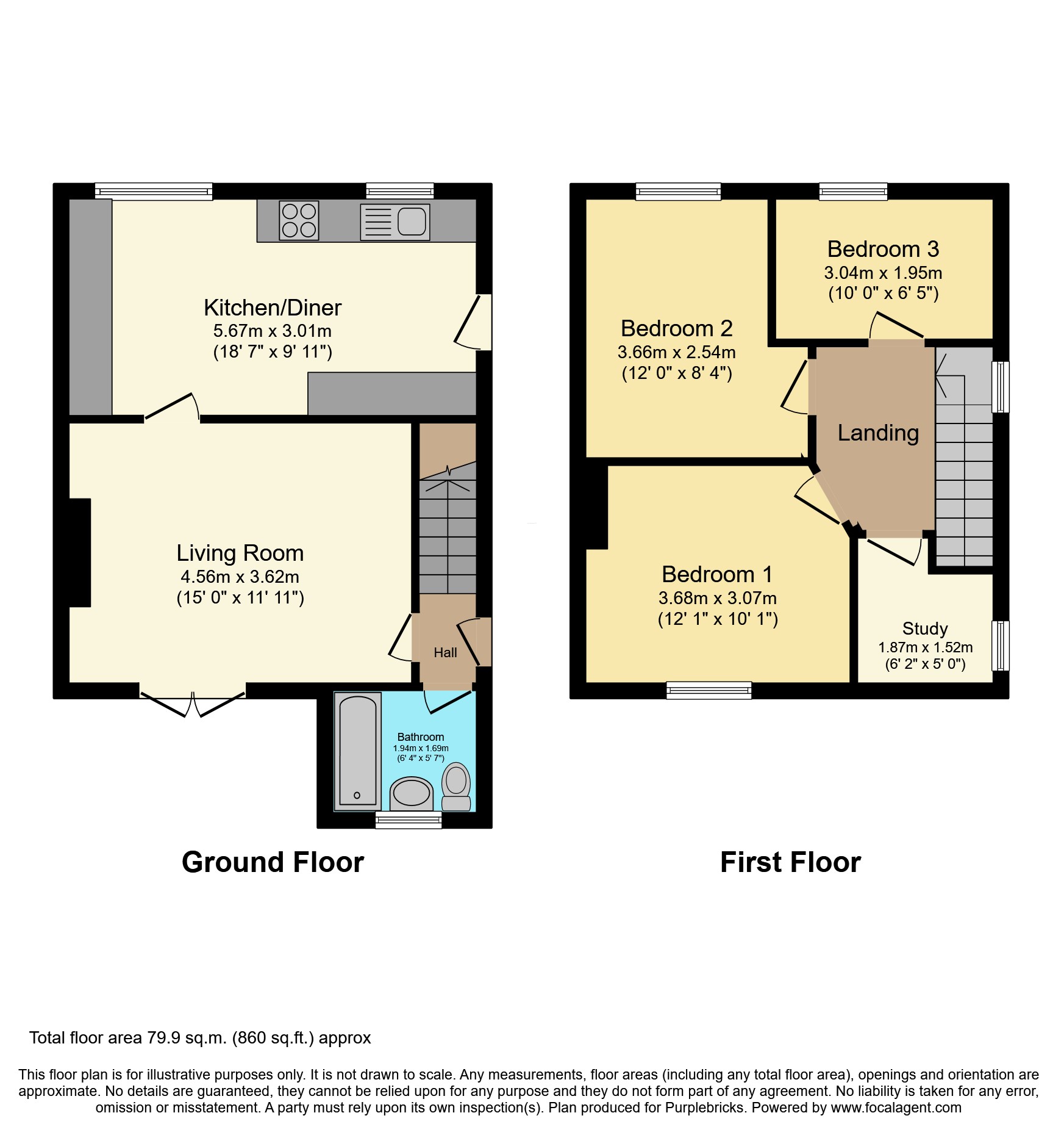3, Welford Avenue, Newcastle upon Tyne floorplan