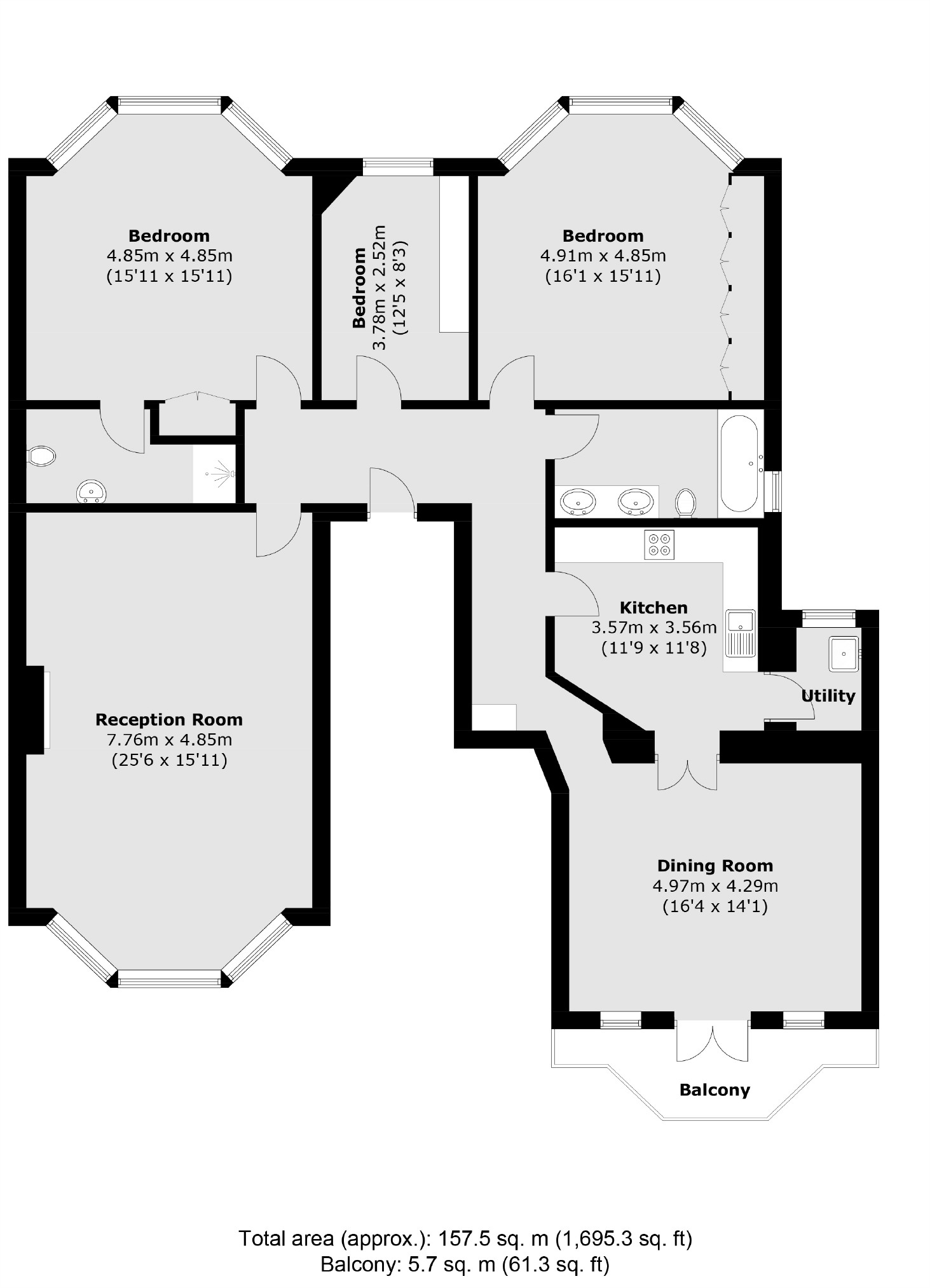 Flat 3, 87, Holland Park, London floorplan