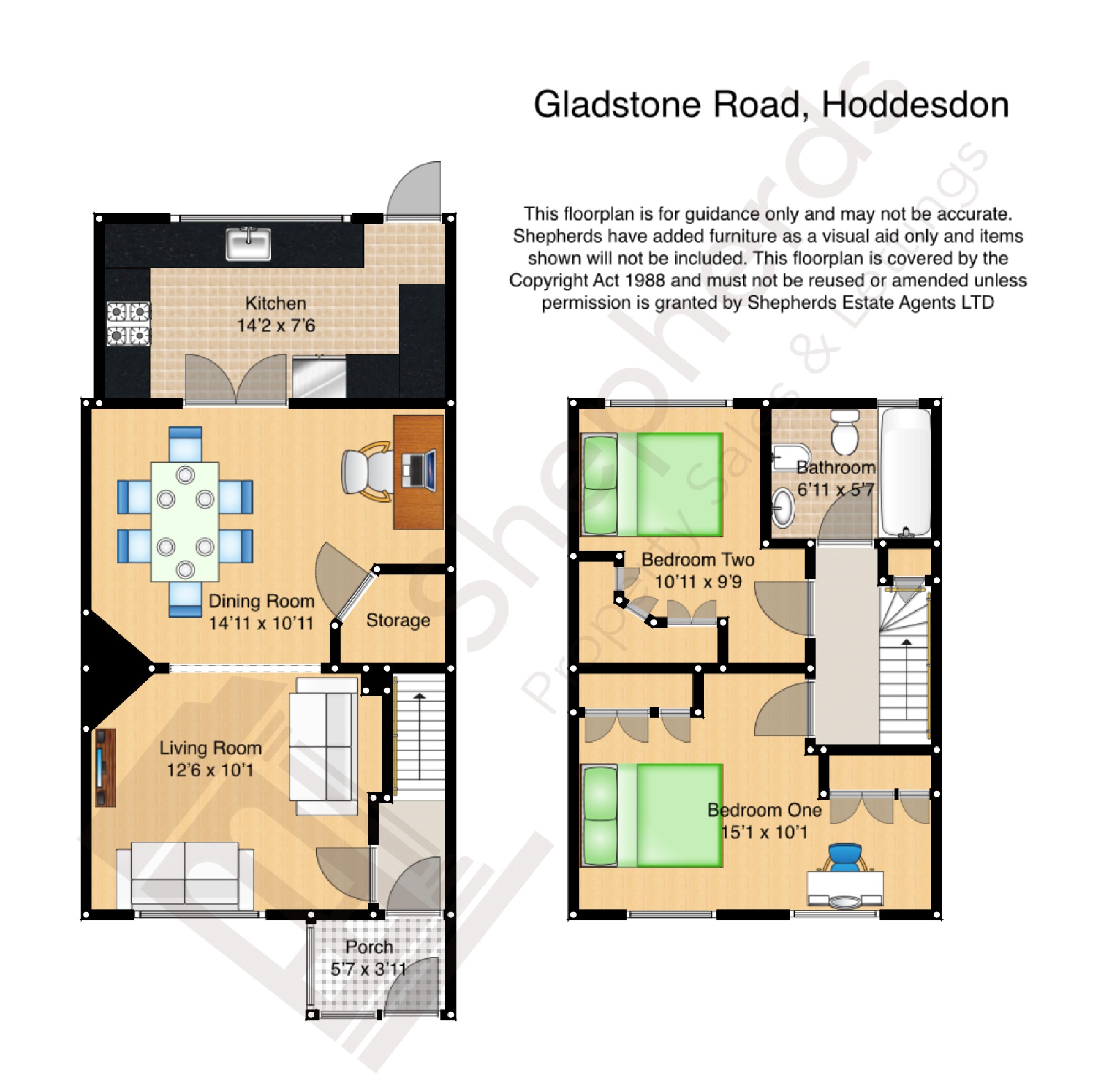 2 Bedrooms Terraced house to rent in Gladstone Road, Hoddesdon, Hertfordshire EN11