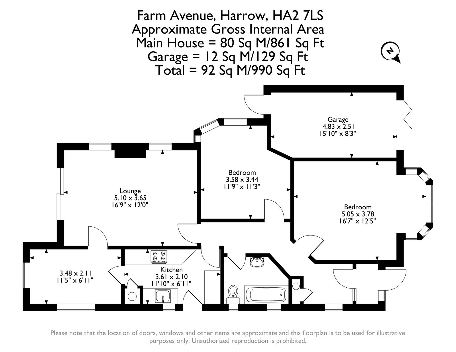 35, Farm Avenue, Harrow floorplan