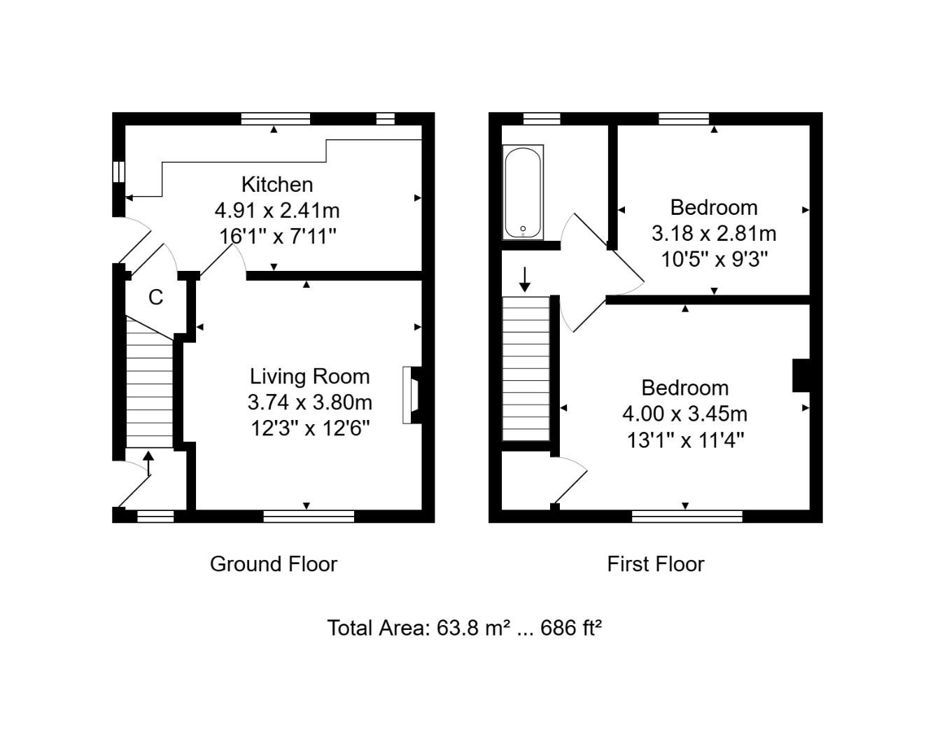 165, Bradford Road, Otley floorplan