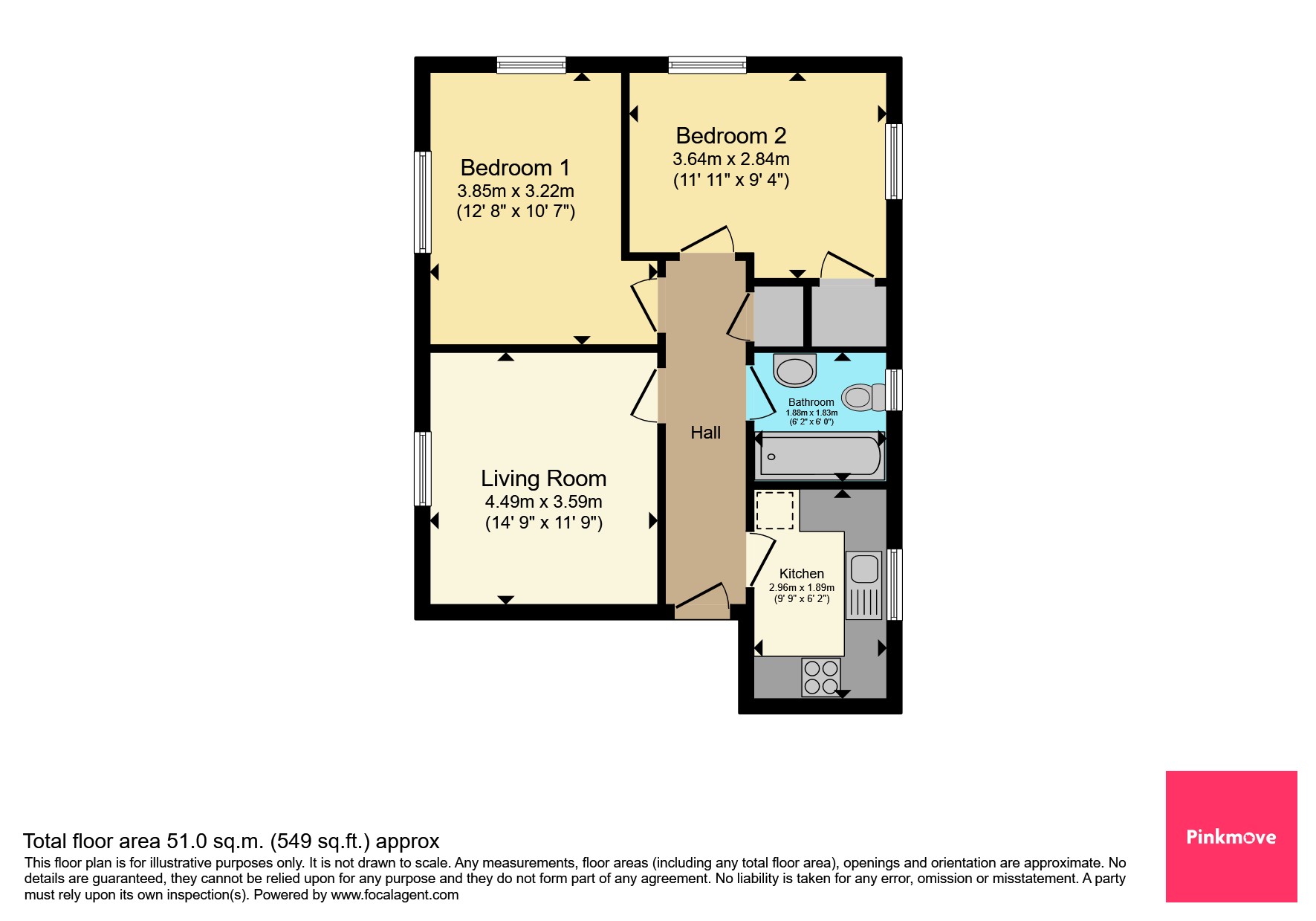 Flat E, 71, Coed Celynen Drive, Newport floorplan