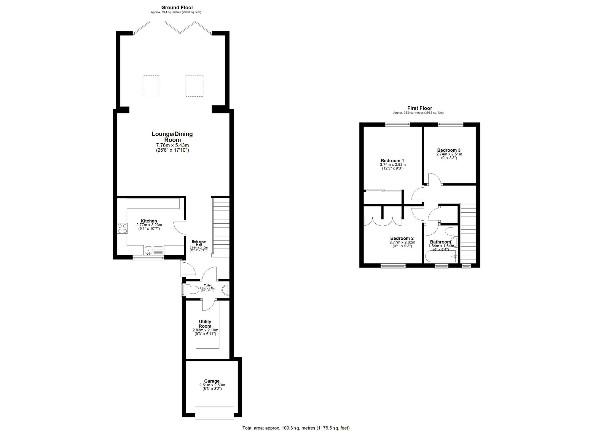 6 Pigeons Close, Royston floorplan