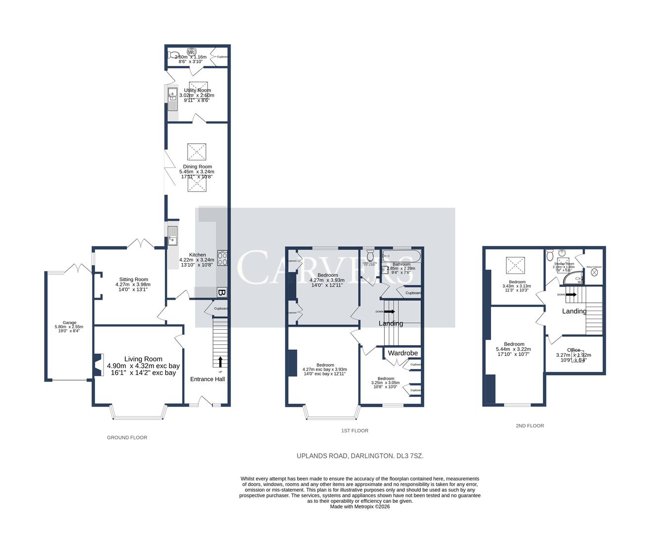 3, Uplands Road, Darlington floorplan