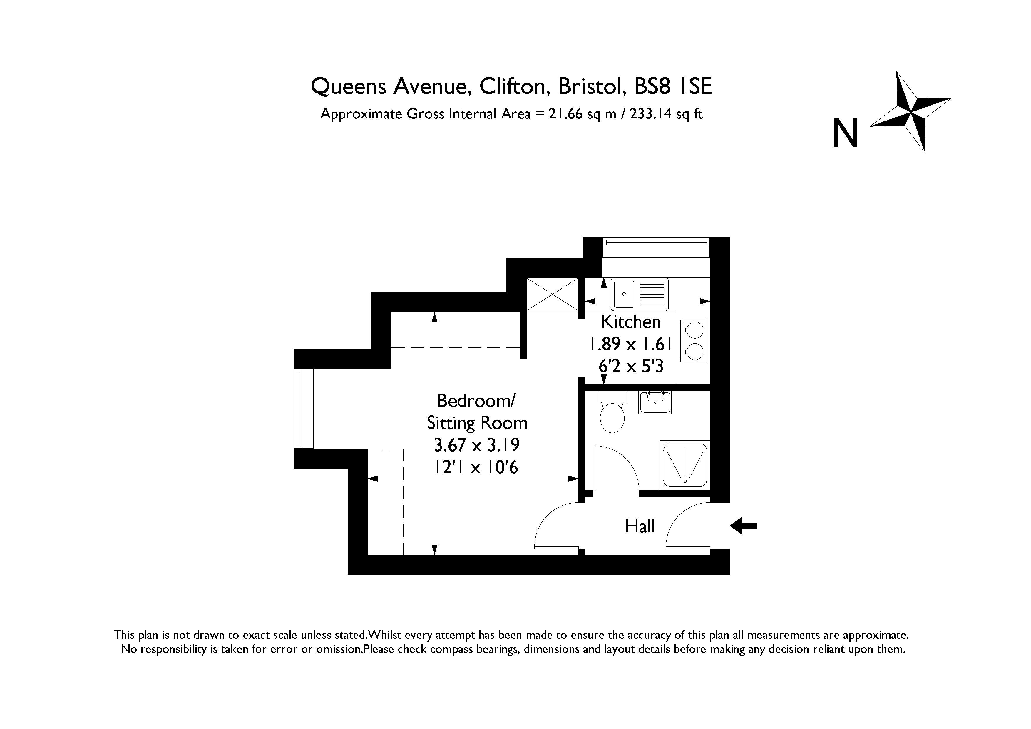 Top Floor Flat, Flat 9, 3, Queens Avenue, Bristol floorplan