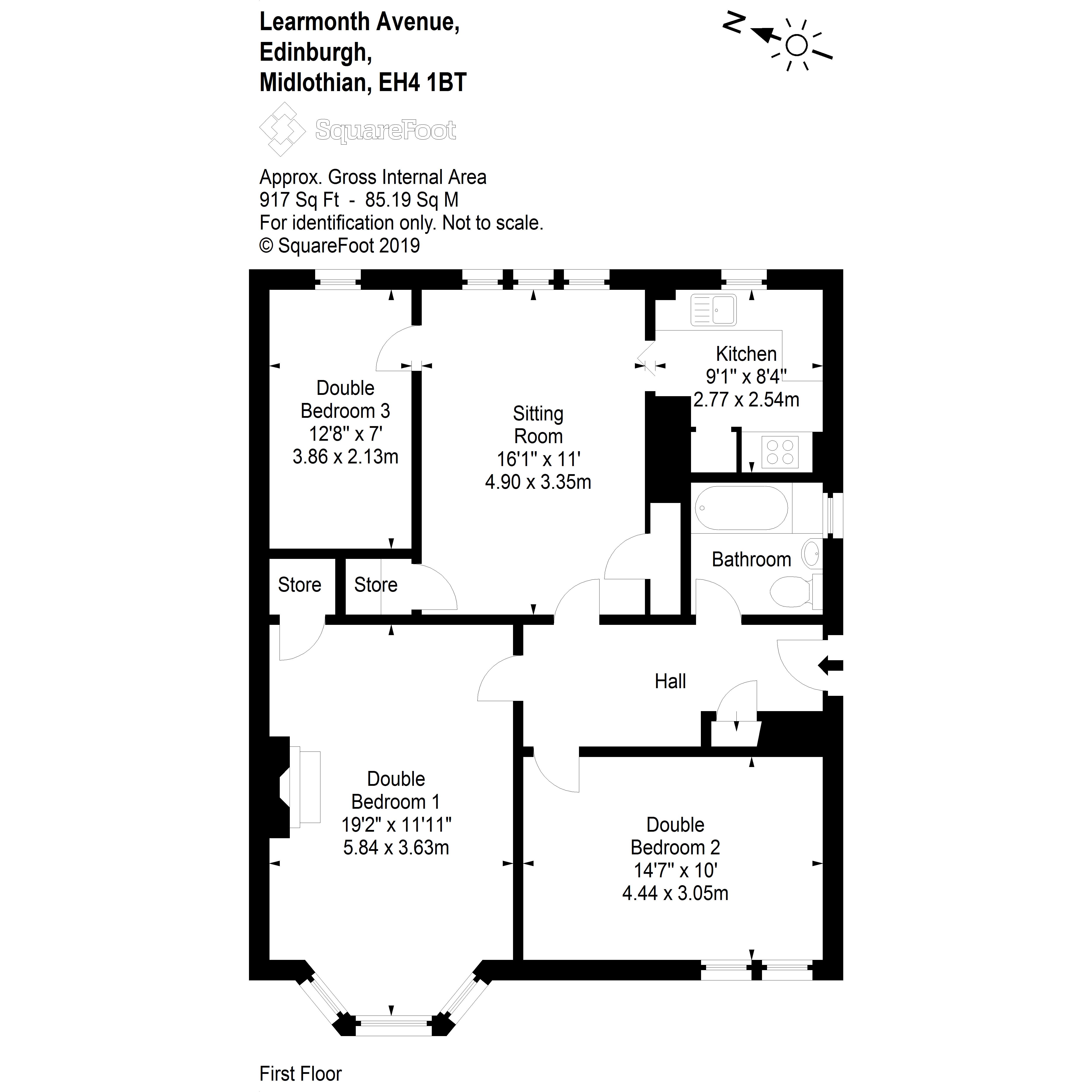 3 Bedrooms Flat for sale in 51/2 Learmonth Avenue, Edinburgh EH4