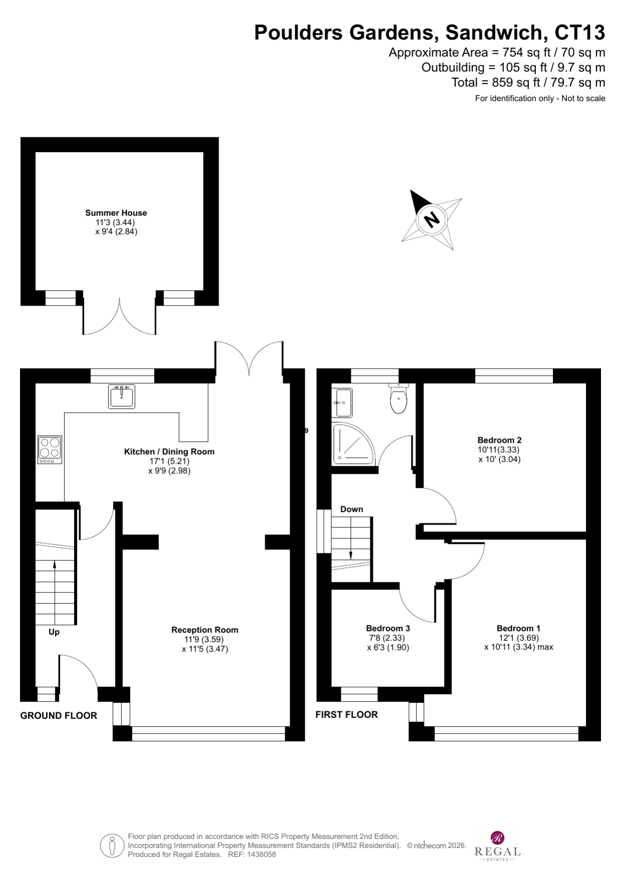 14, Poulders Gardens, Sandwich floorplan