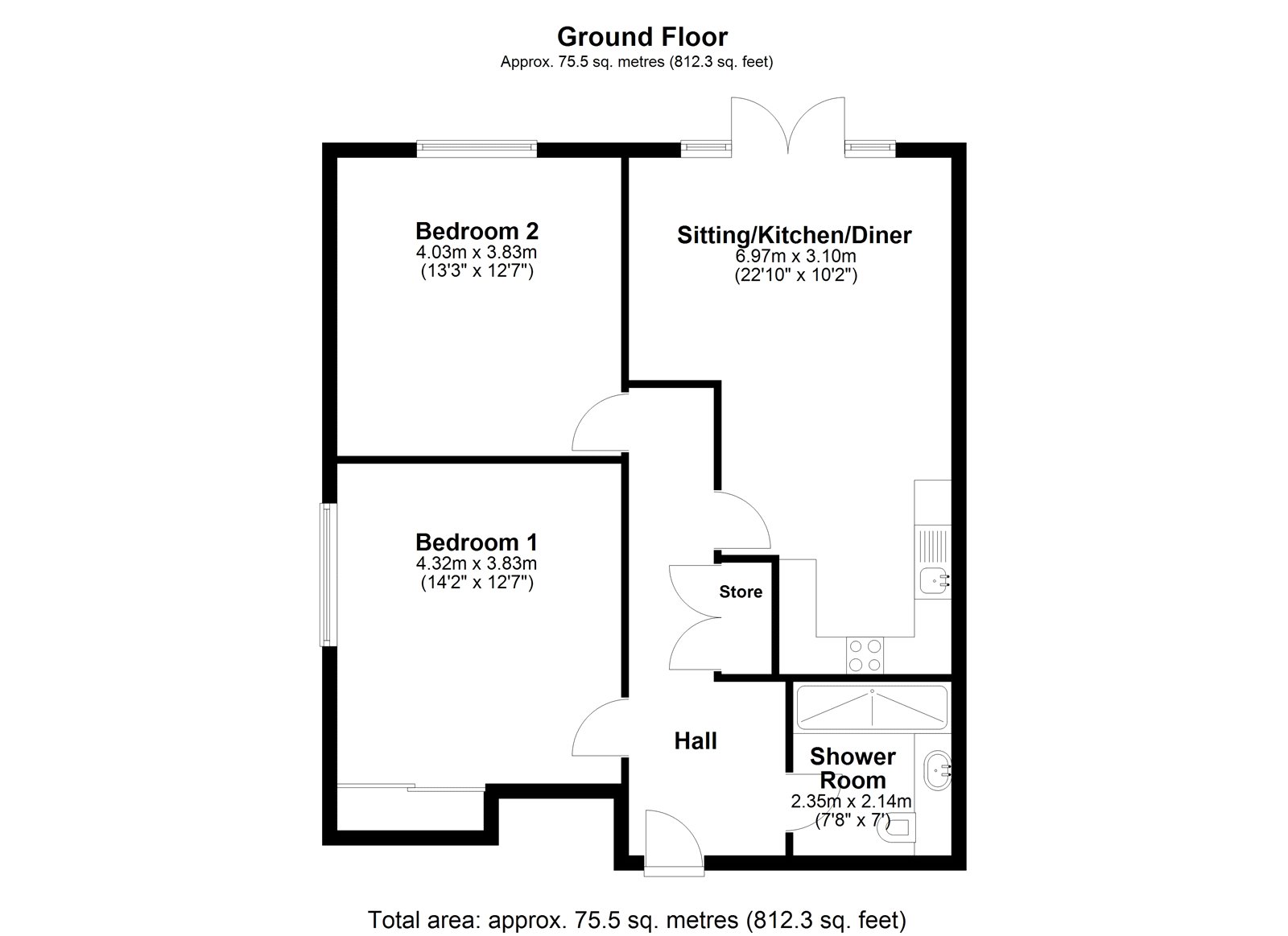 10, Weaver House, Westbury floorplan