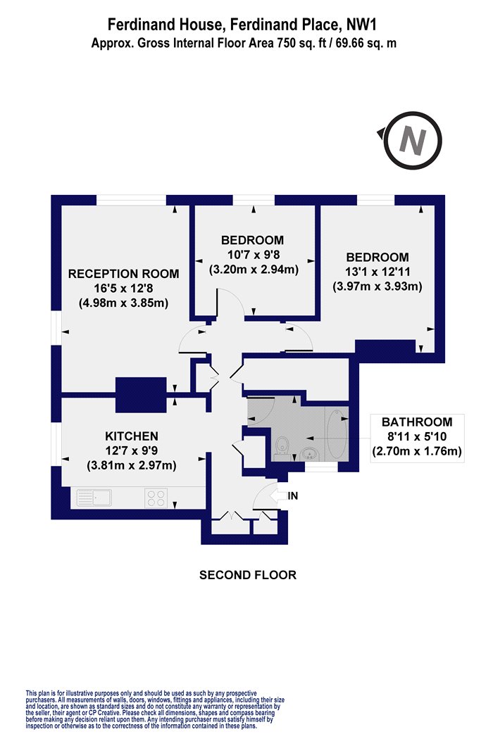 2 Bedrooms Flat for sale in Ferdinand House, Ferdinand Place, London NW1