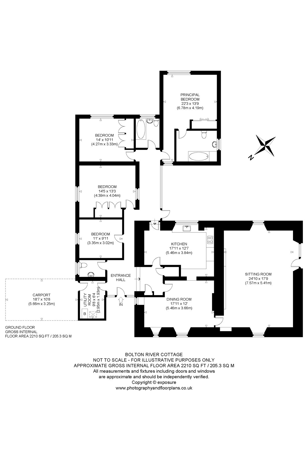 Bolton River Cottage, Haddington, East Lothian EH41, 4 bedroom bungalow