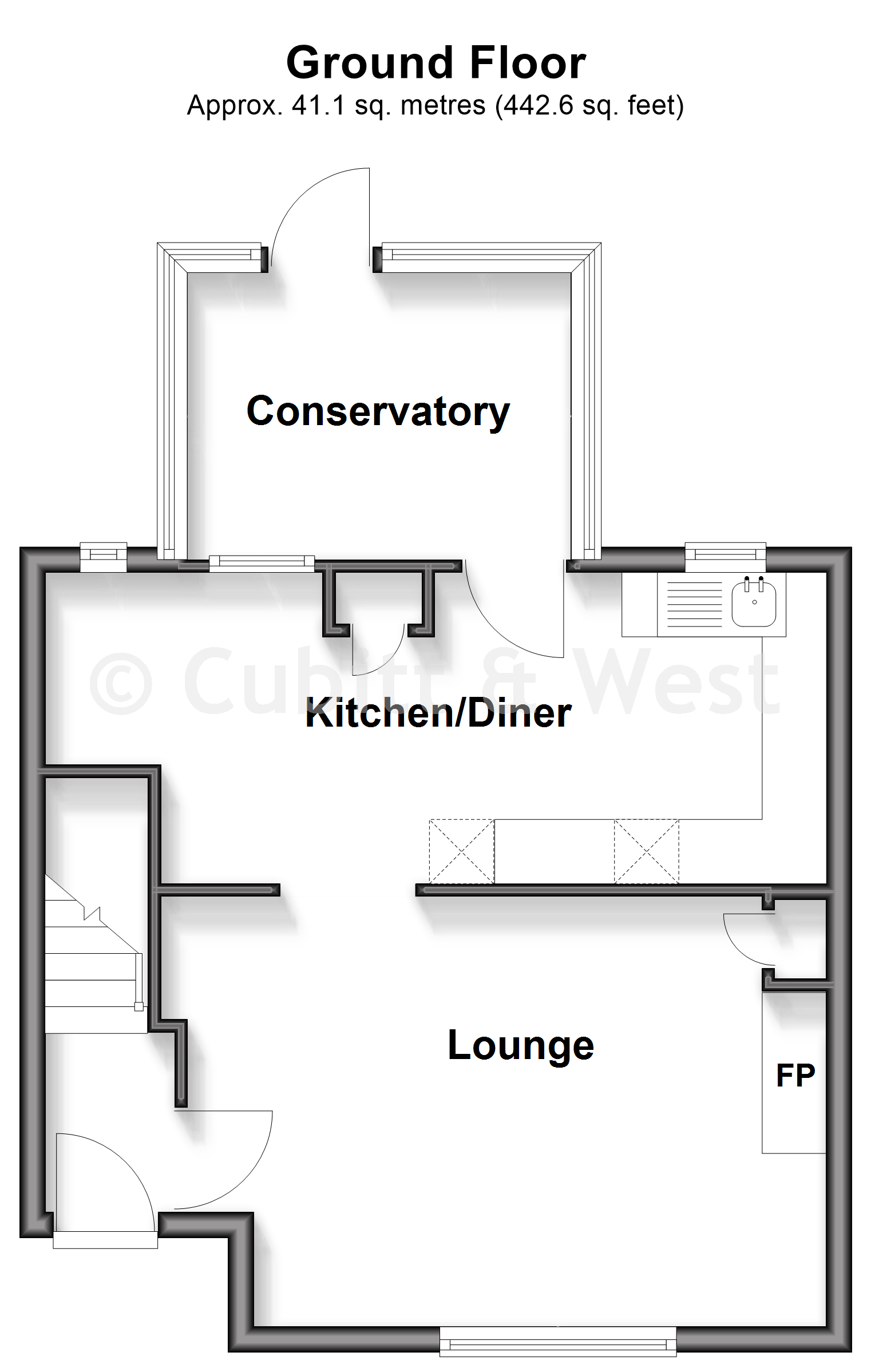 Rosehip Cottage, Council Cottages, Arundel floorplan