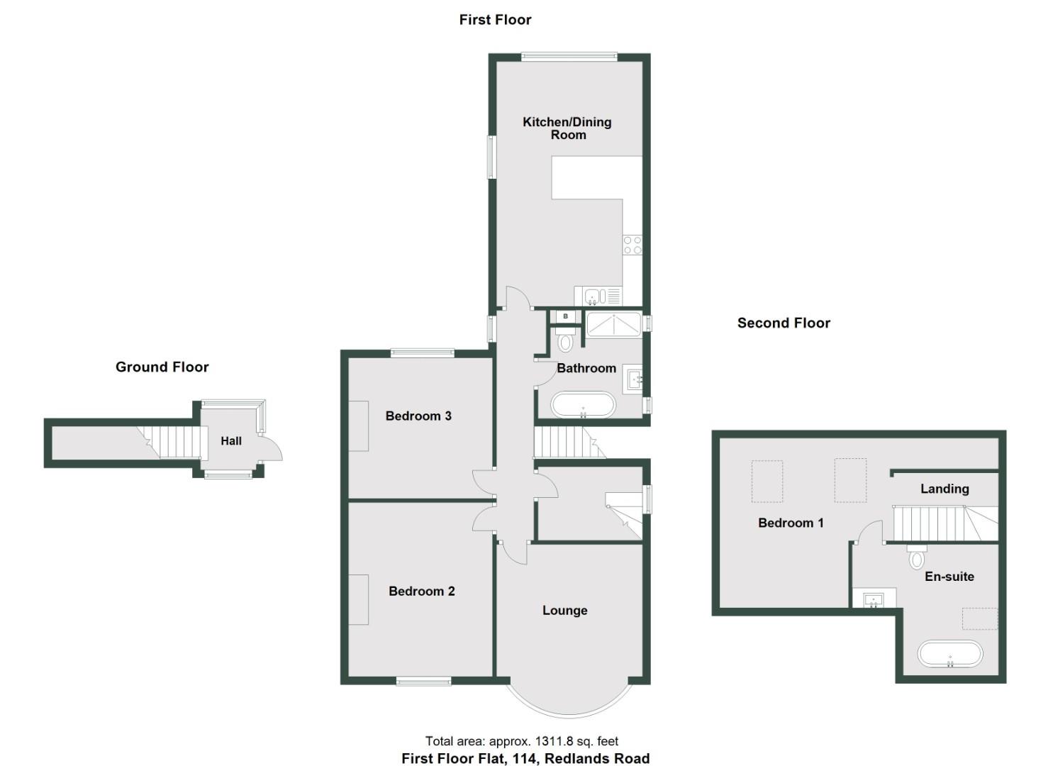 First Floor Flat, 114, Redlands Road, Penarth floorplan