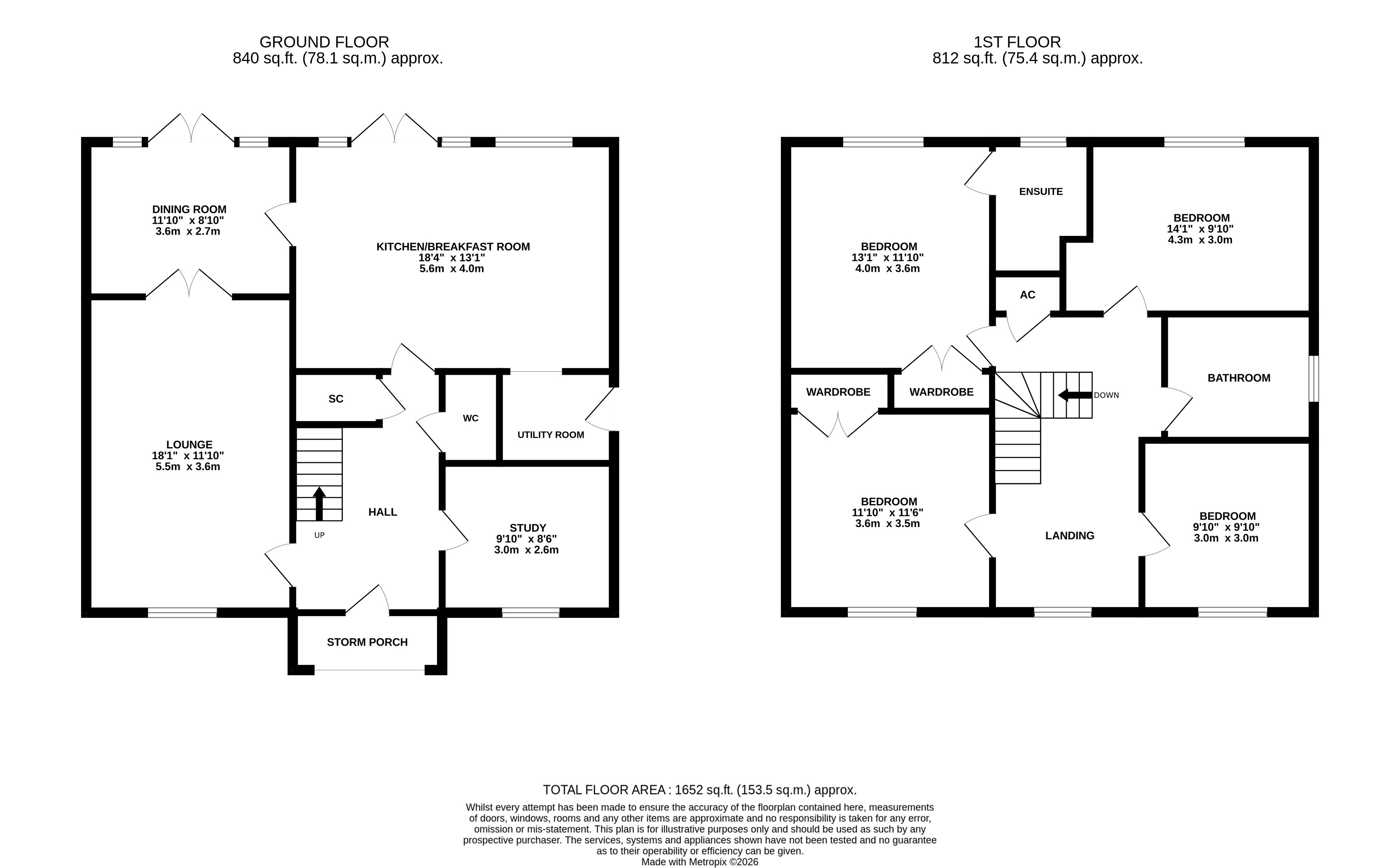 1, Salcombe Close, Biggleswade floorplan