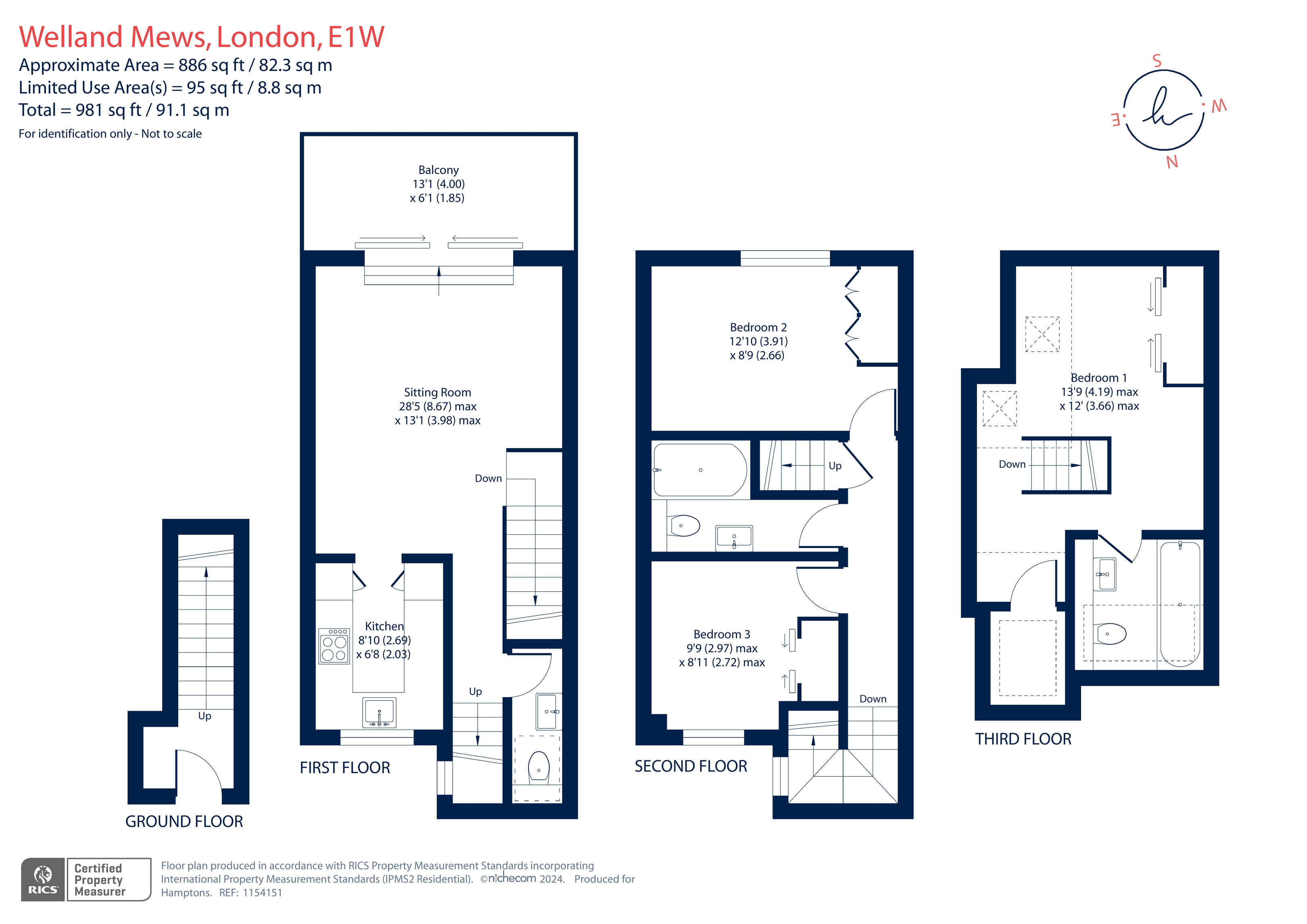 9, Welland Mews, London floorplan