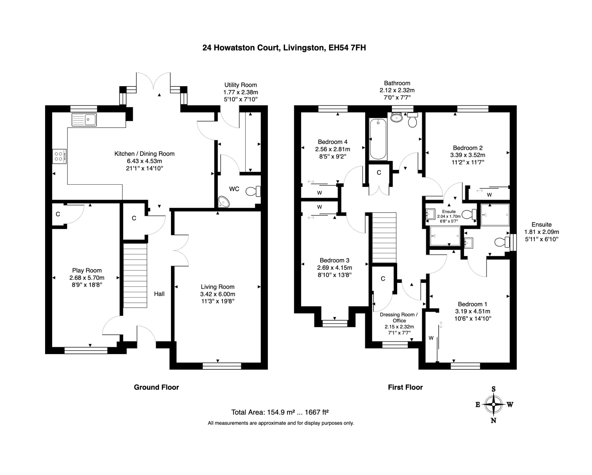 24 Howatston Court, Livingston Village, West Lothian floorplan