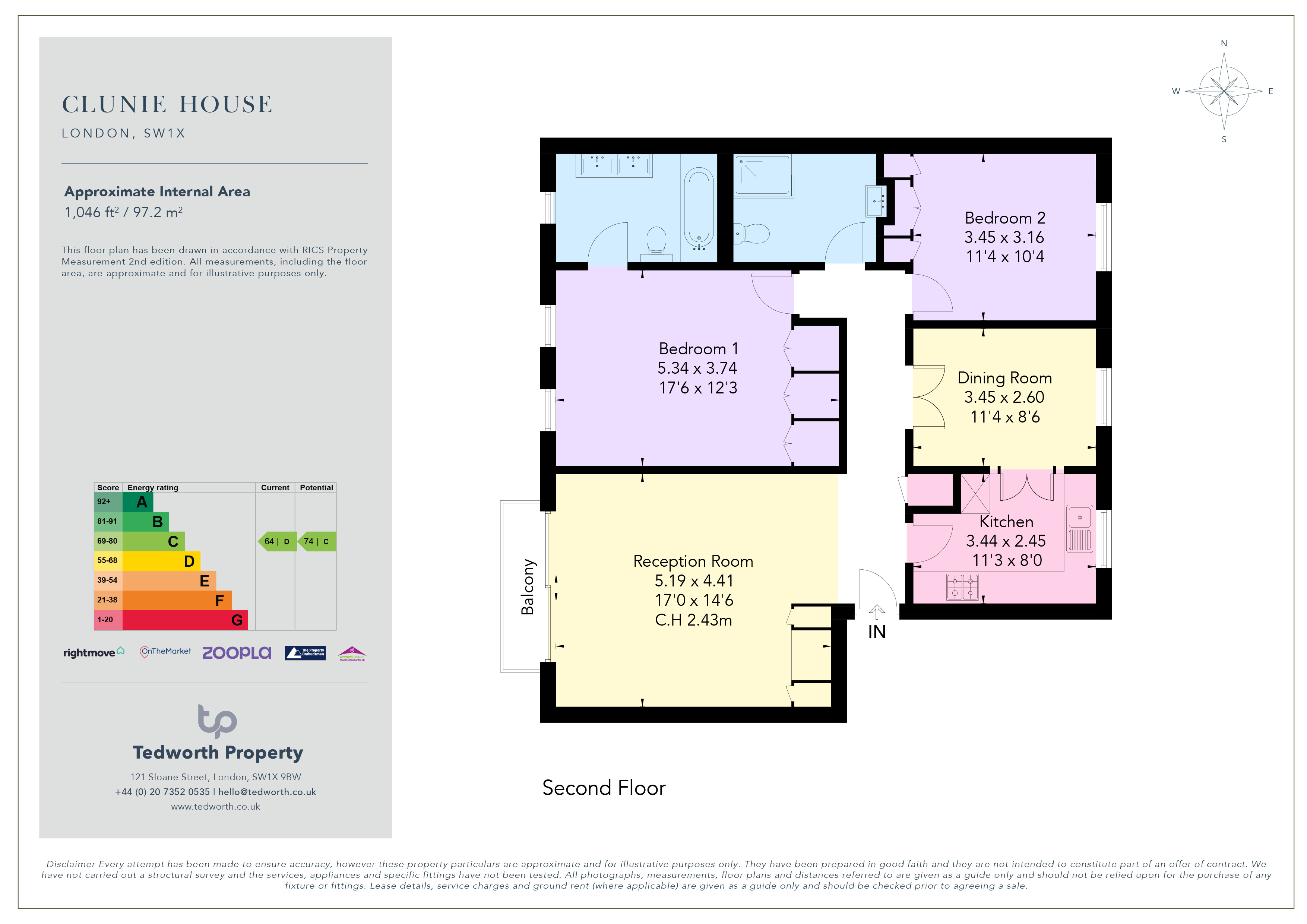 7 Clunie House, 4-7, Hans Place, London floorplan